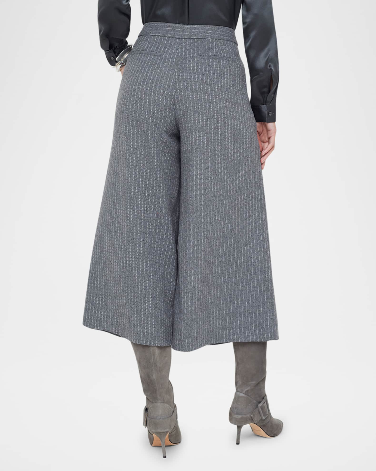 【INCHANT ME】Vika Lip Pocket Culotte Pants L'Agence Mahalia Pinstripe Culotte Pants | Neiman Marcus