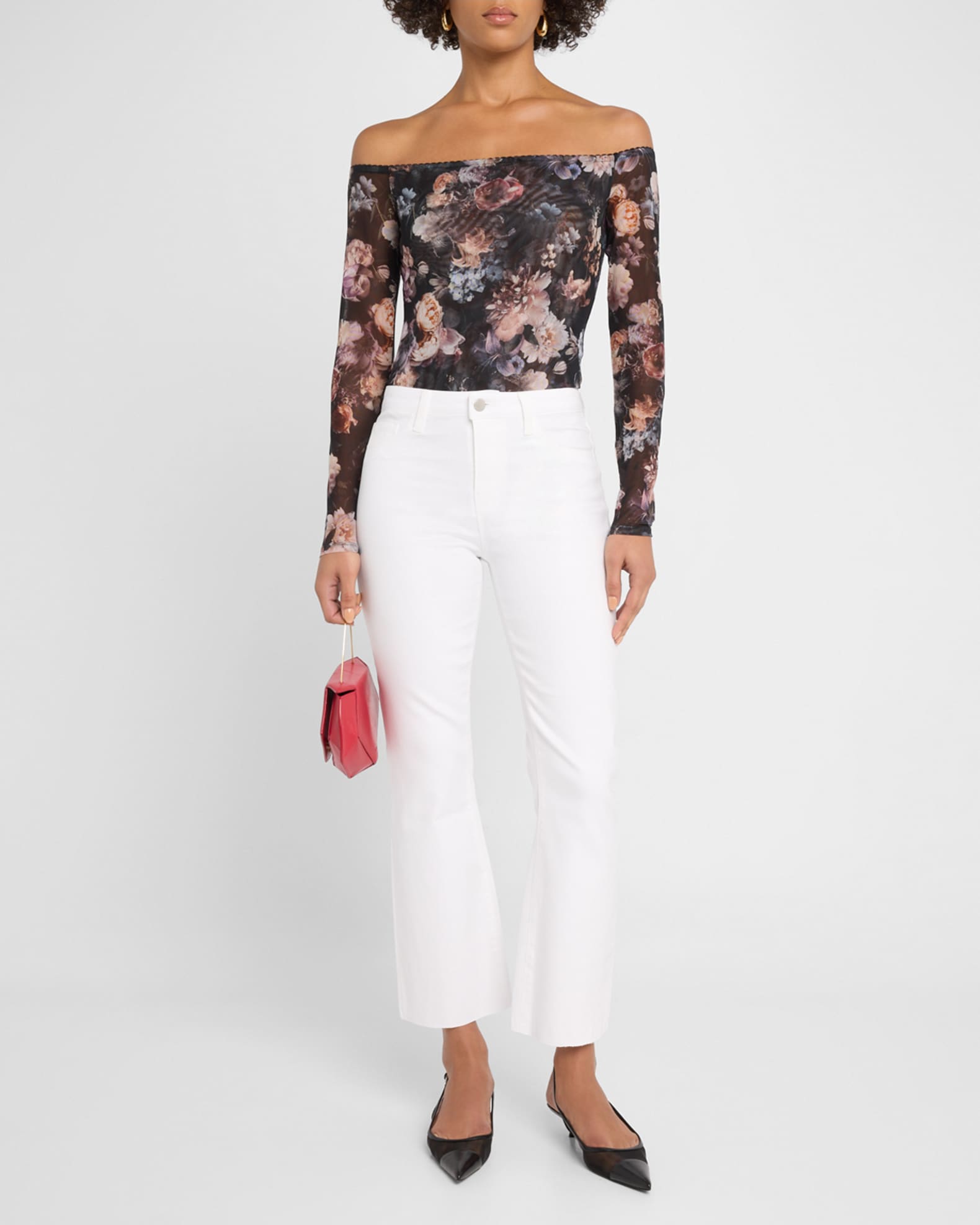 Peonie Off-Shoulder Mesh Bodysuit 1