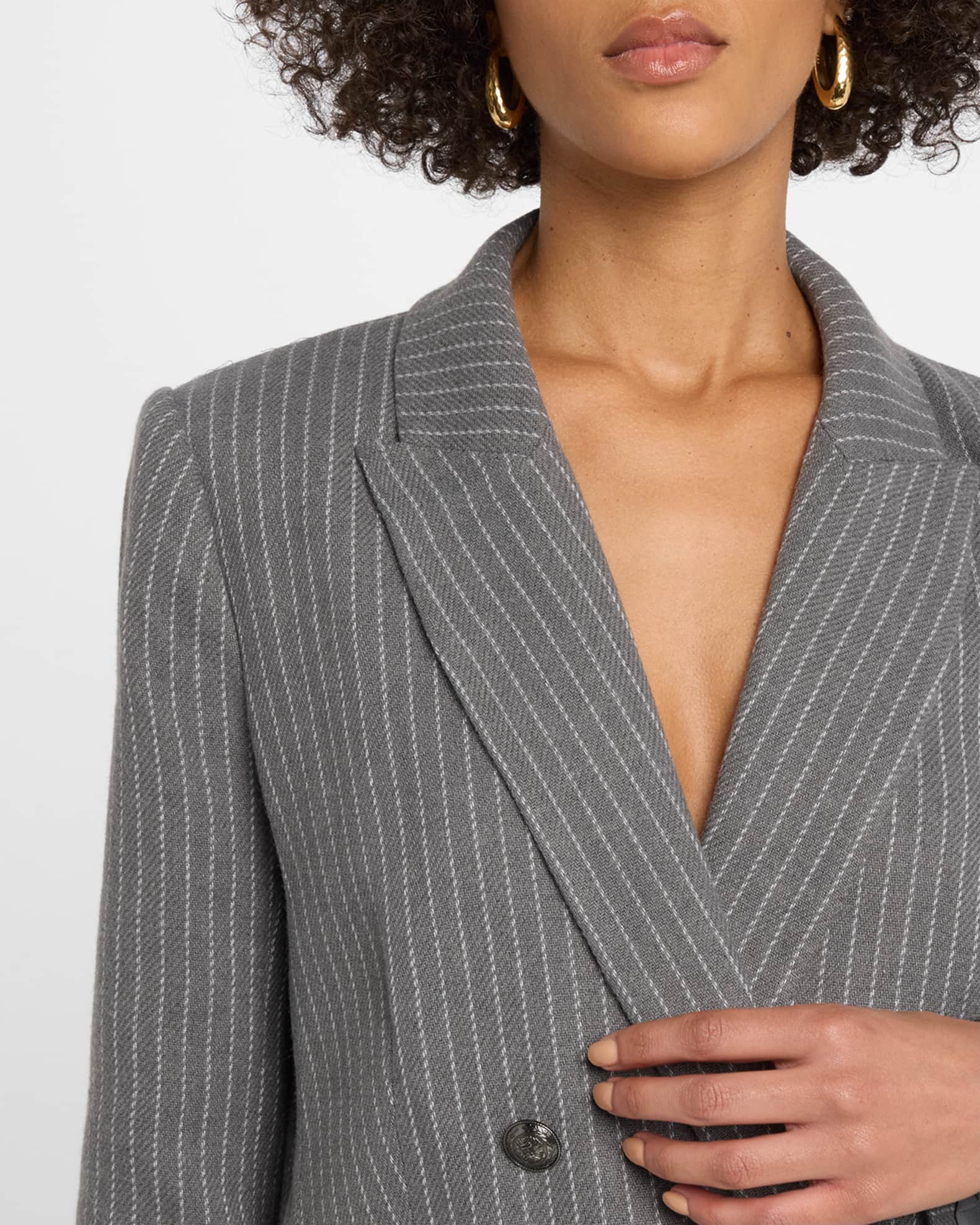 ボトムスその他 Plain Striped Double Breasted Blazer ERFMFKL Mens Black Striped Blazer Double Breasted Long
