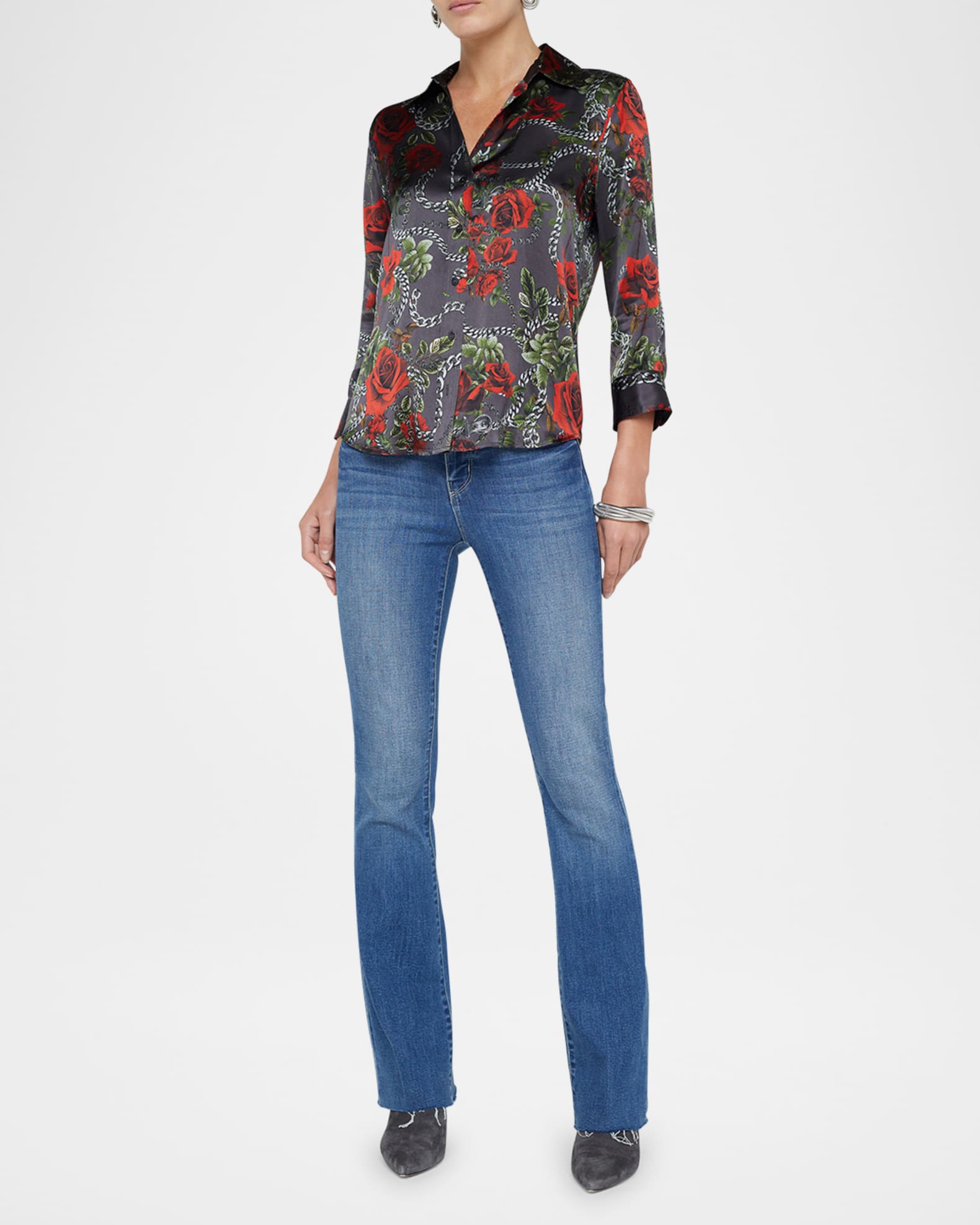 Dani Rose Chain Silk Blouse 1