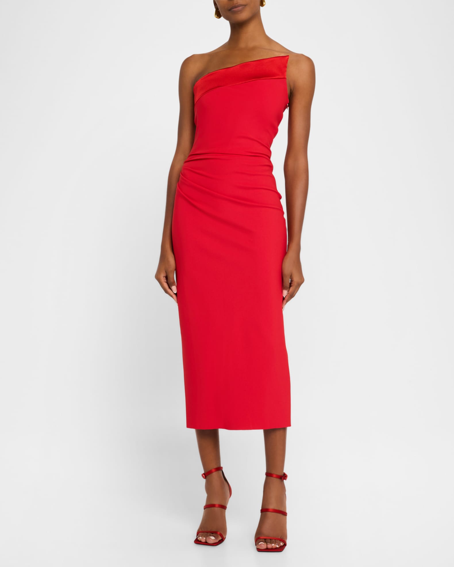Bodycon satin midi dress discount
