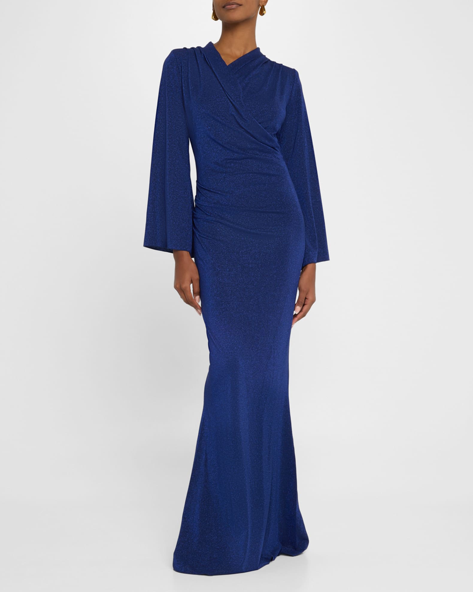 Chiara Boni La Petite Robe Women s Shimmer Draped Column Gown