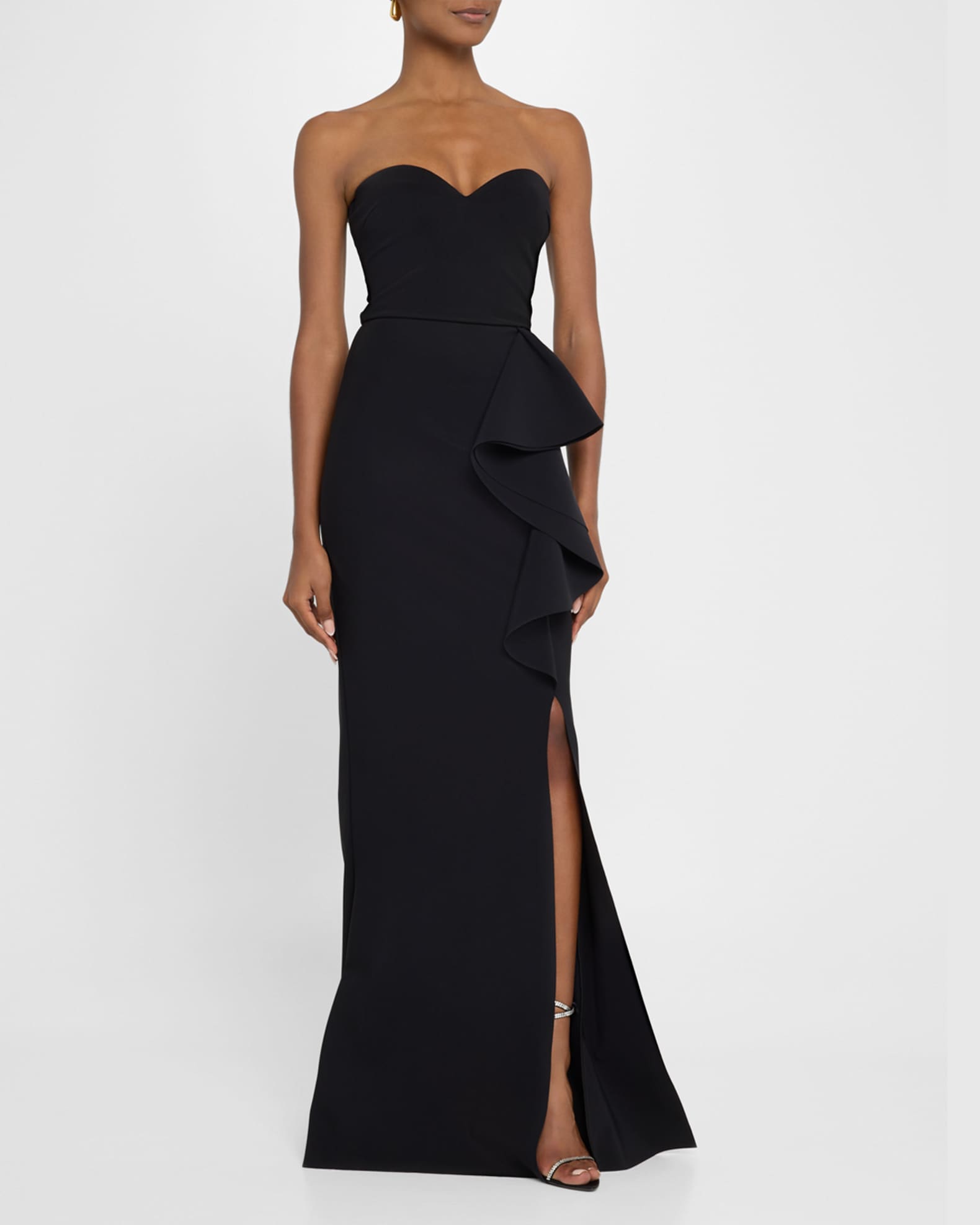 Chiara Boni La Petite Robe Strapless Ruffle Column Gown Neiman Marcus