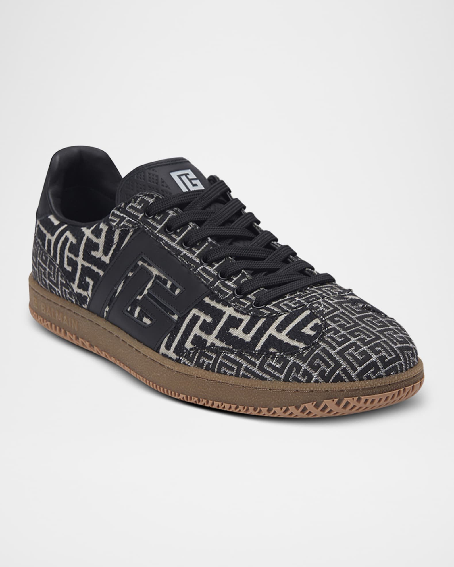 Men's Swan Monogram Jacquard Low-Top Sneakers 1