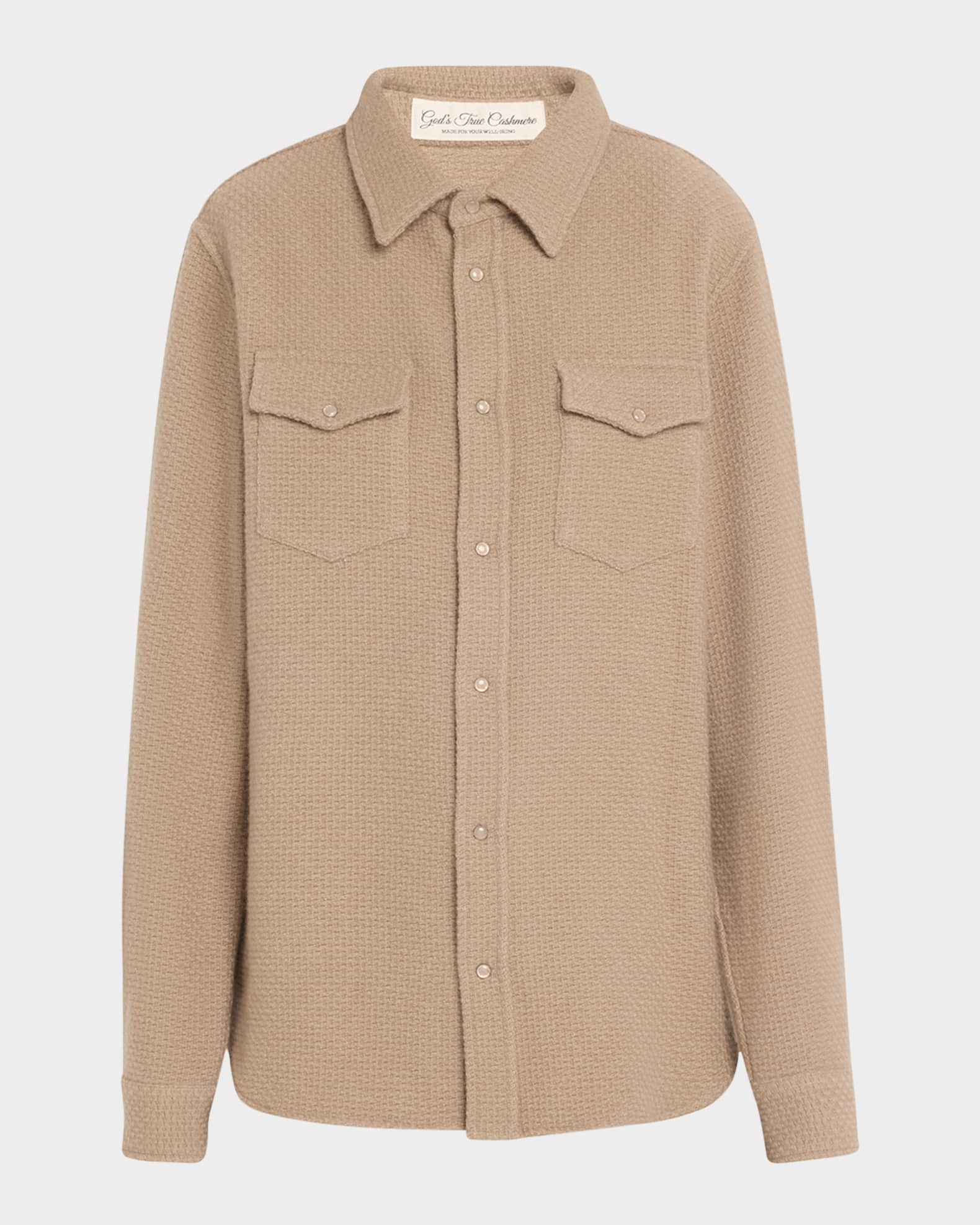 Smoke Waffle Cashmere Shirt Jacket 0