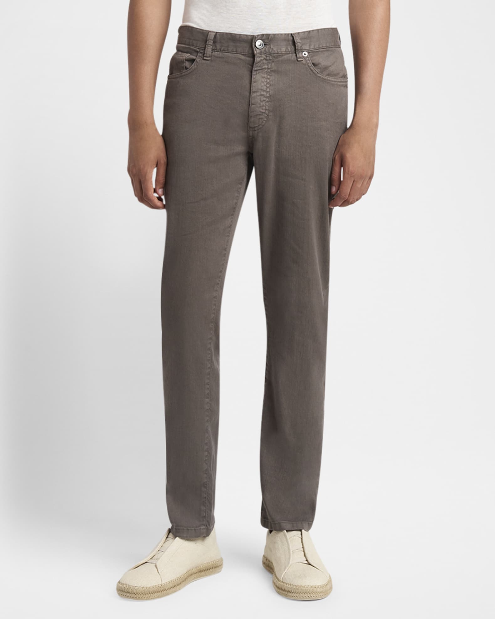 Men's Comfort Linen and Cotton Five-Pocket Pants 1