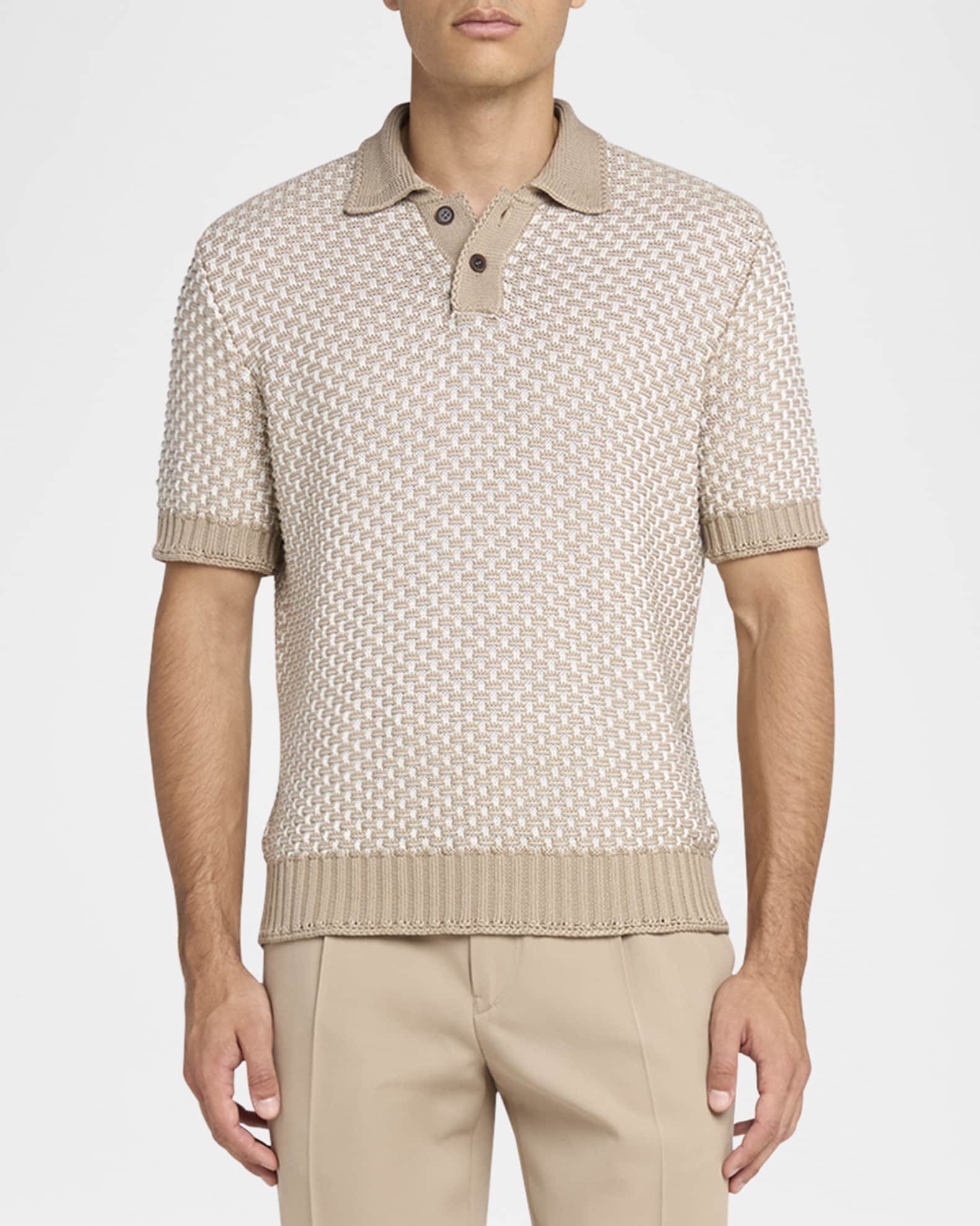 Men's Jacquard Polo Sweater 1