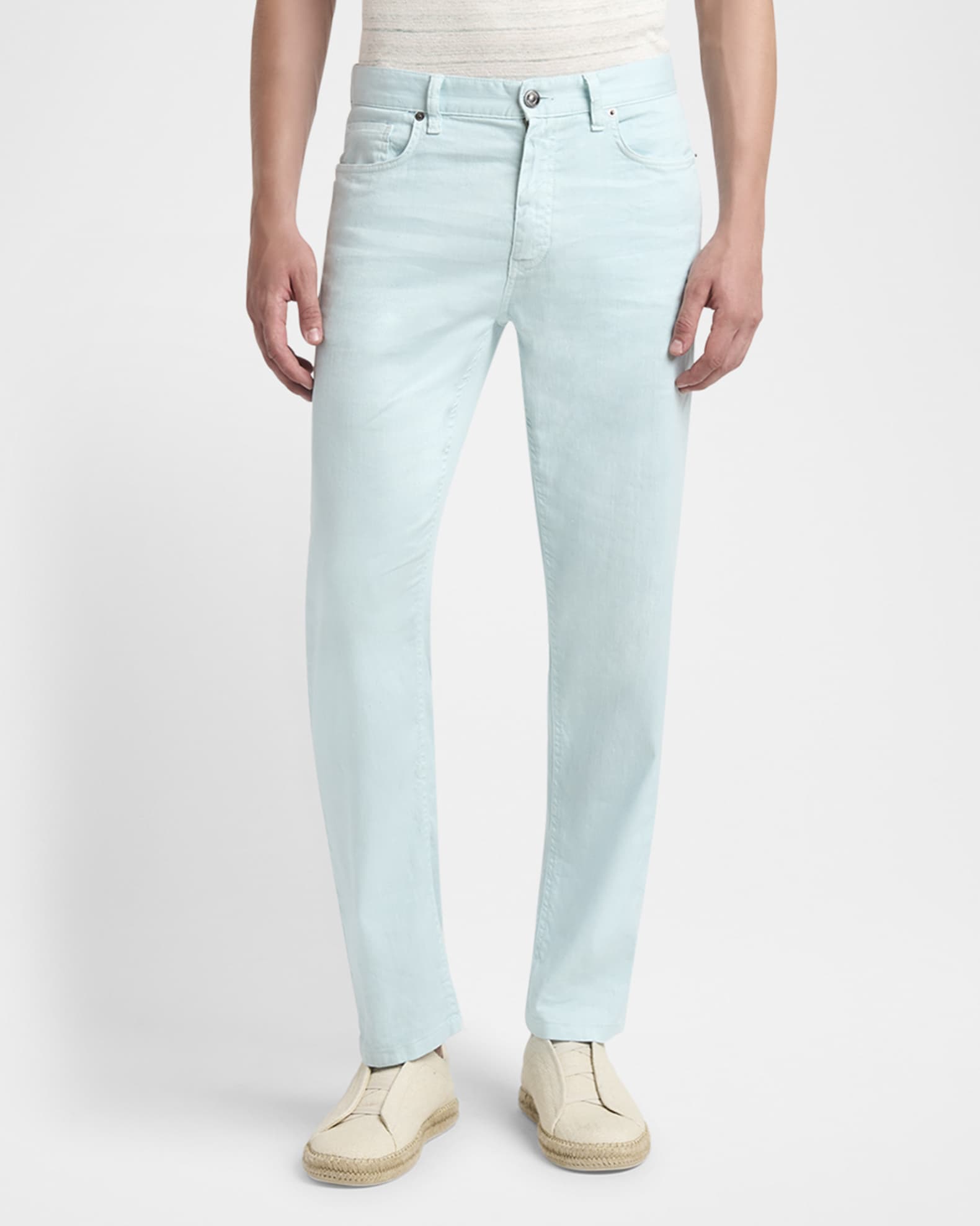 Men's Comfort Linen and Cotton Five-Pocket Pants 1
