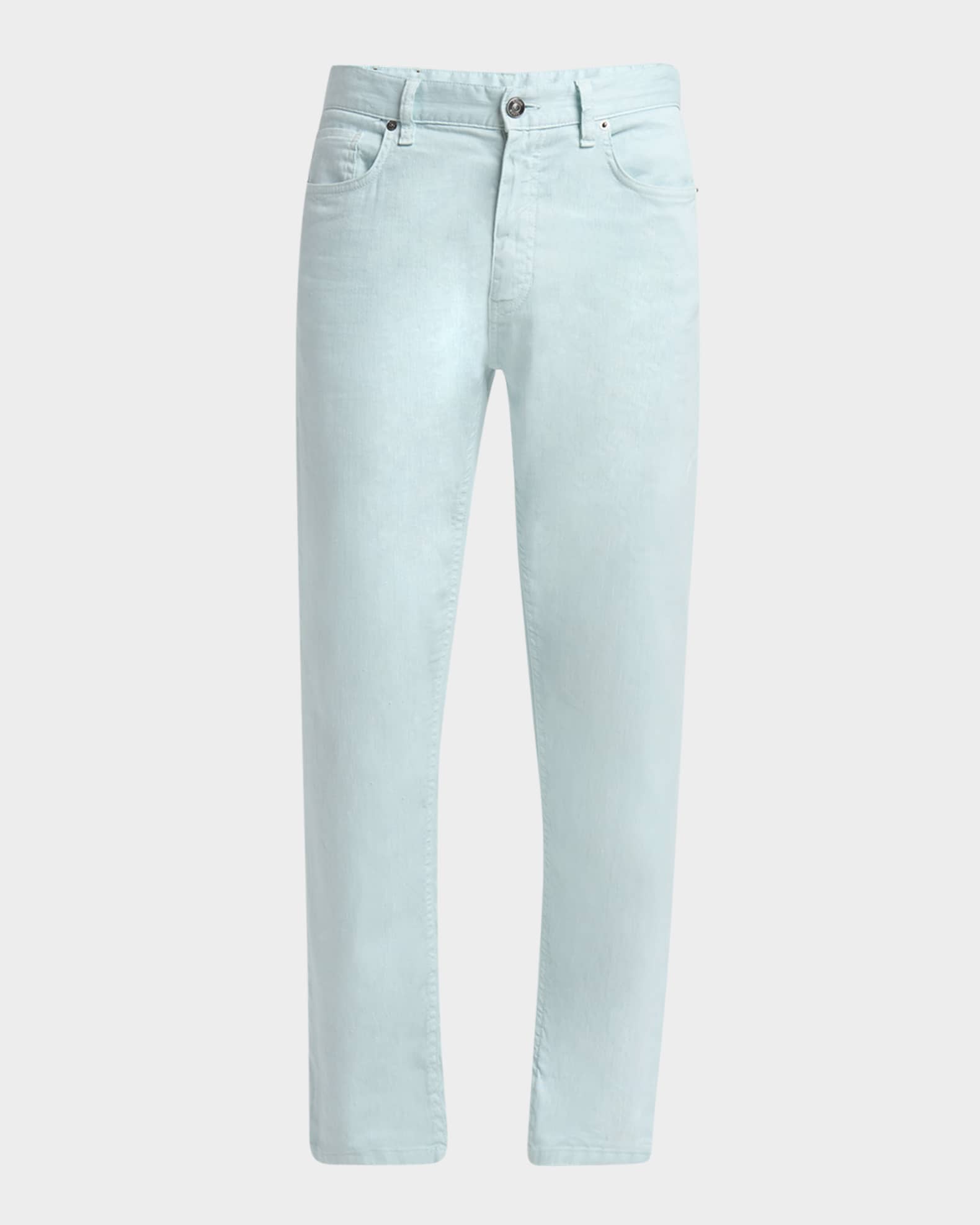 Men's Comfort Linen and Cotton Five-Pocket Pants 0