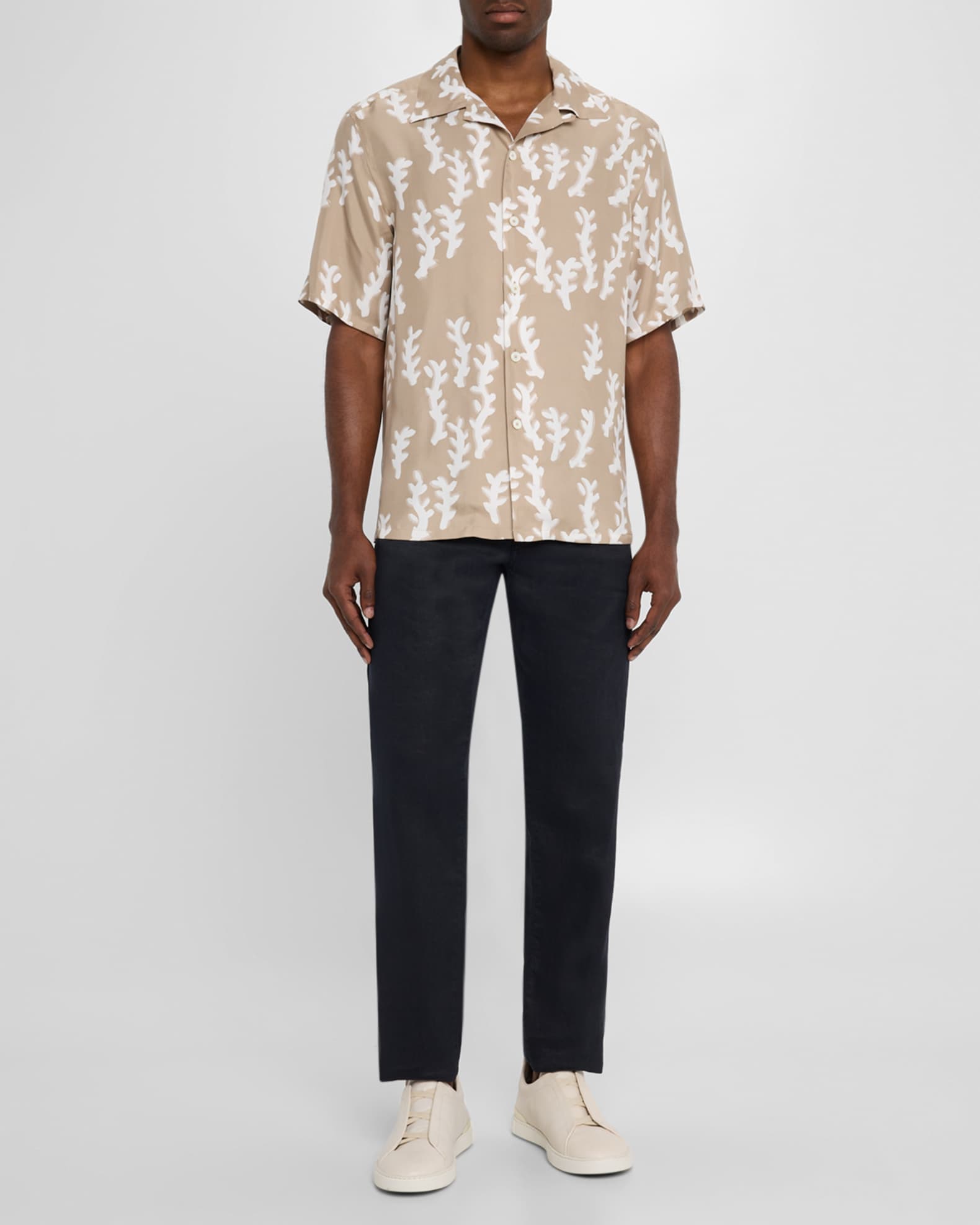 Men's Oasi Linen Printed Short-Sleeve Shirt 1