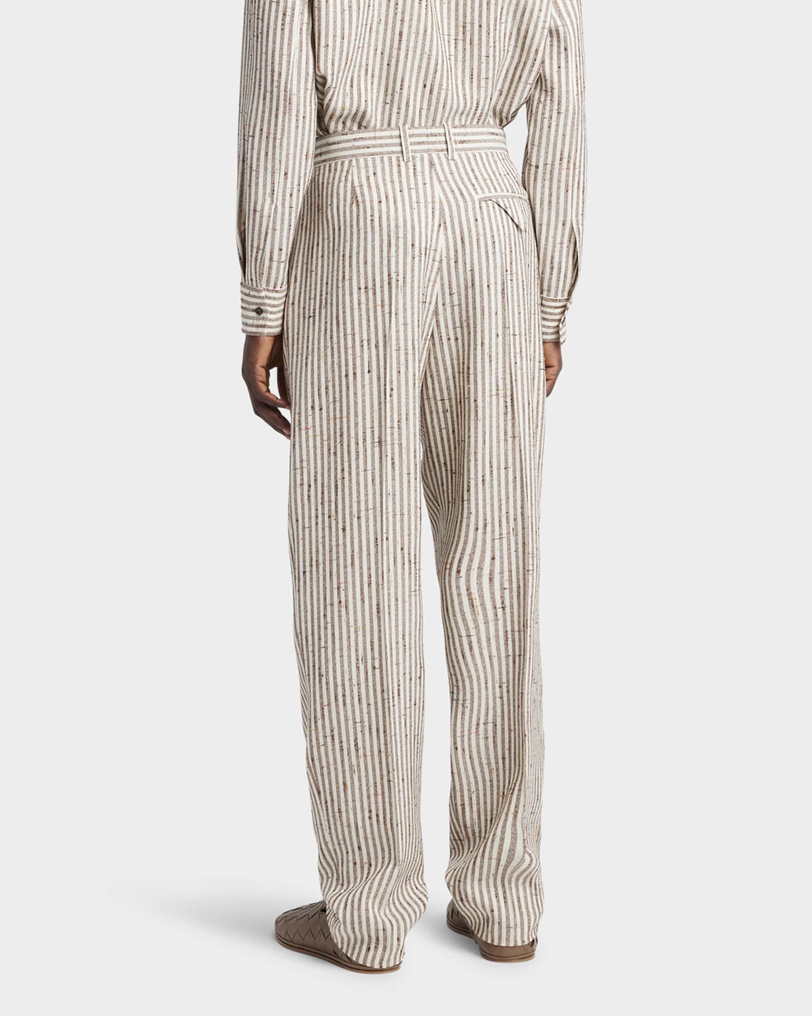 Bottega Veneta Men's Knotted Stripe Trousers | Neiman Marcus