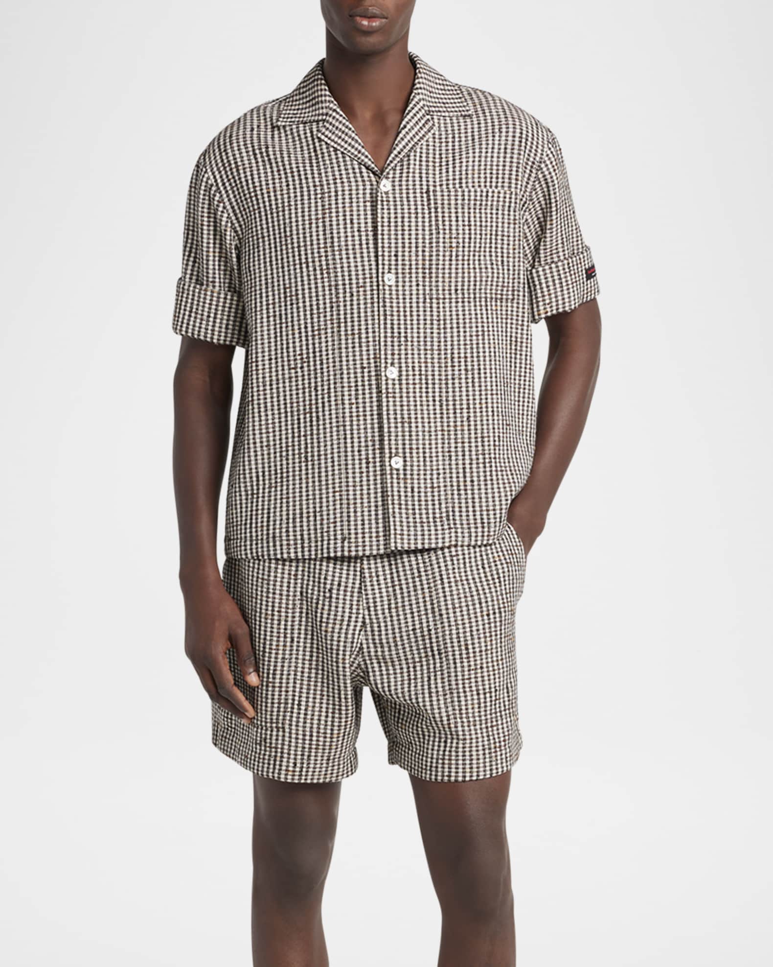 Men's Knotted Mini-Check Shirt 1