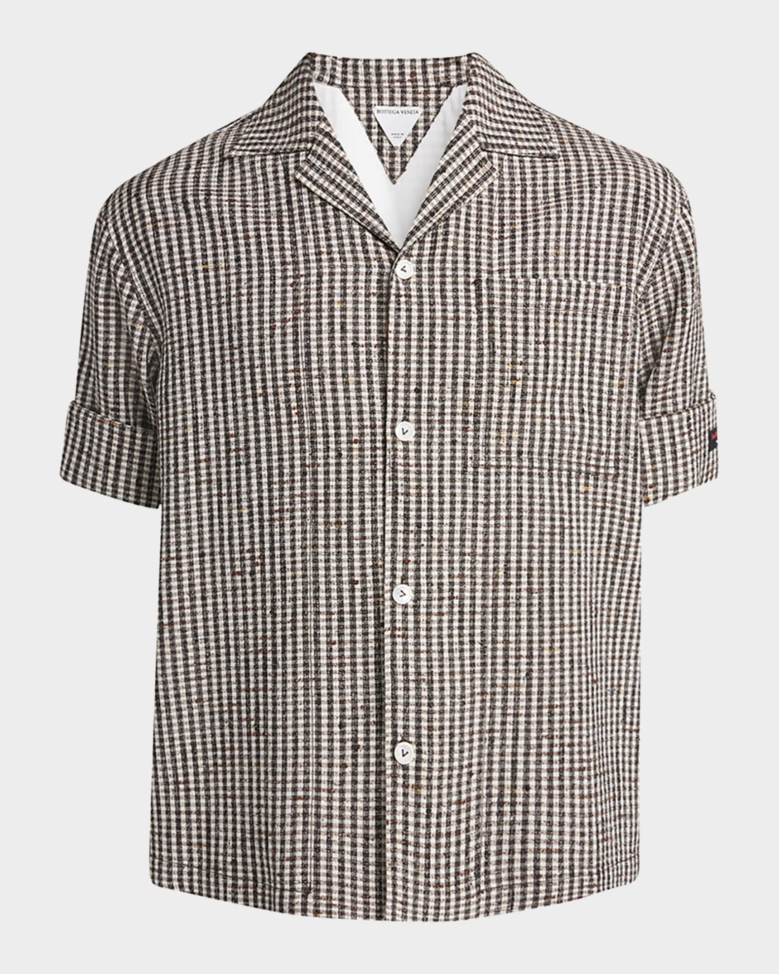 Men's Knotted Mini-Check Shirt 0