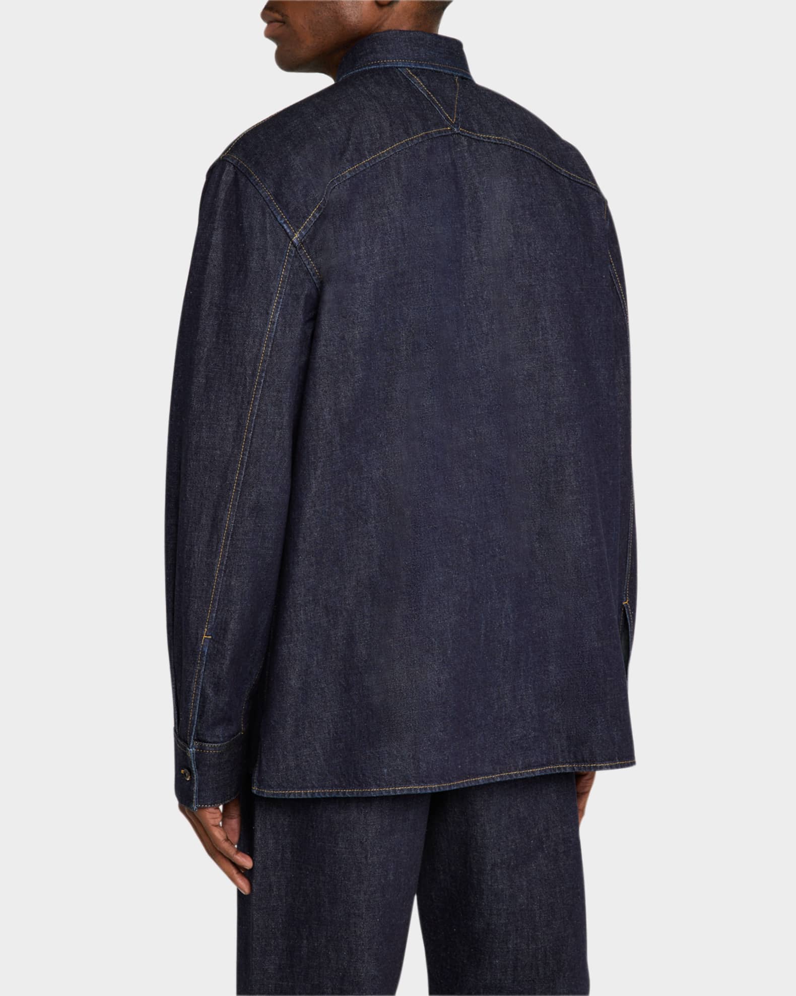 Bottega Veneta Men's Soft Denim Button-Down Shirt | Neiman Marcus