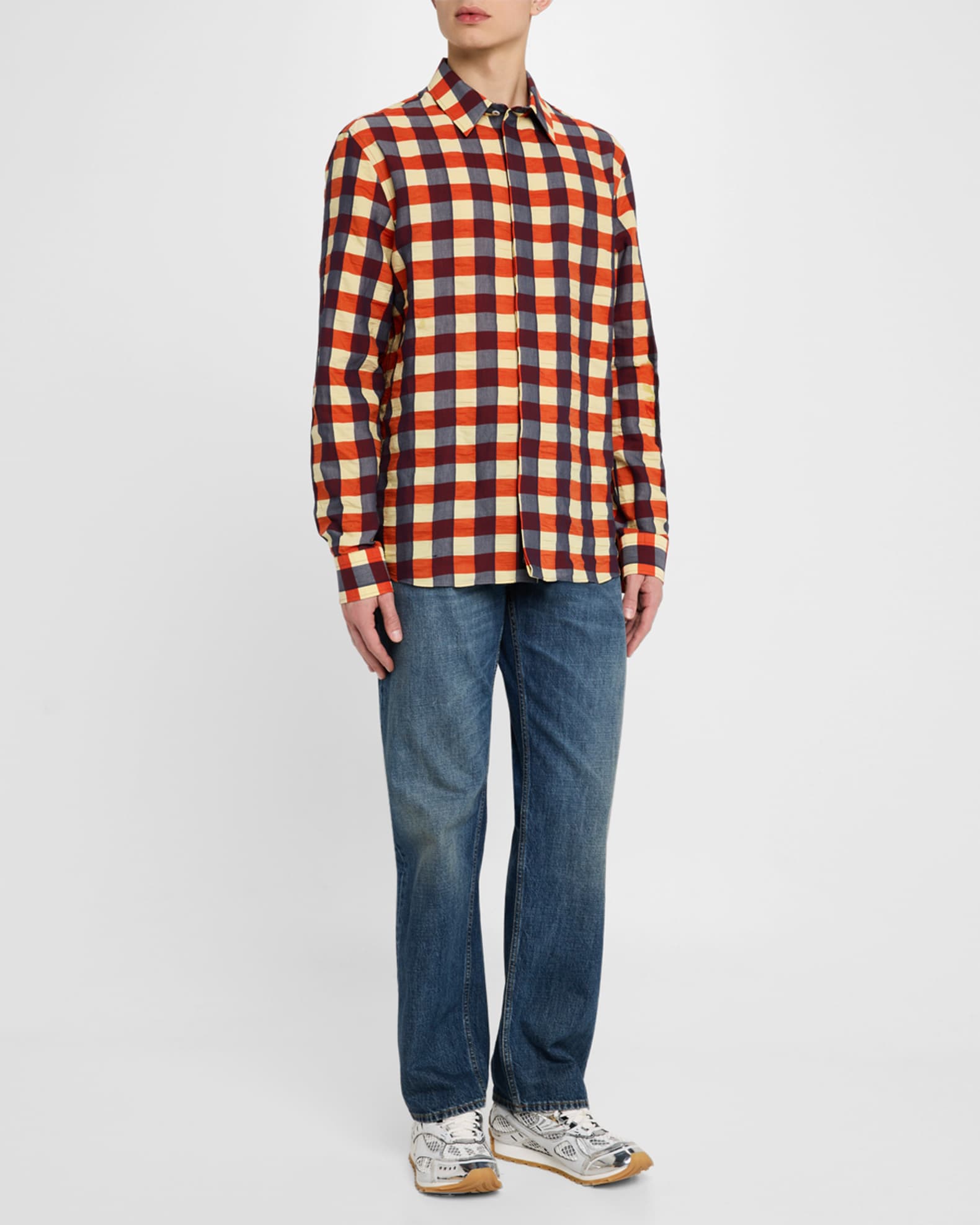 Men's Macro-Gingham Sport Shirt 1