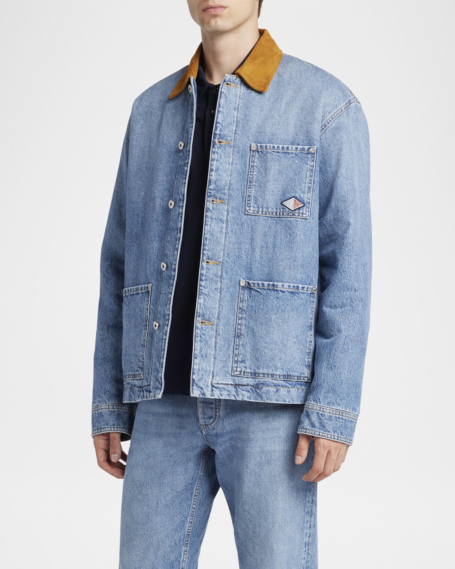 Bottega Veneta Men's Eco Wash Denim Blouson Jacket | Neiman Marcus