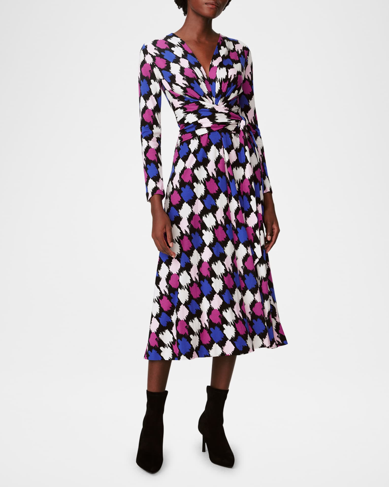 Dorothee Brushstroke Print Midi Dress