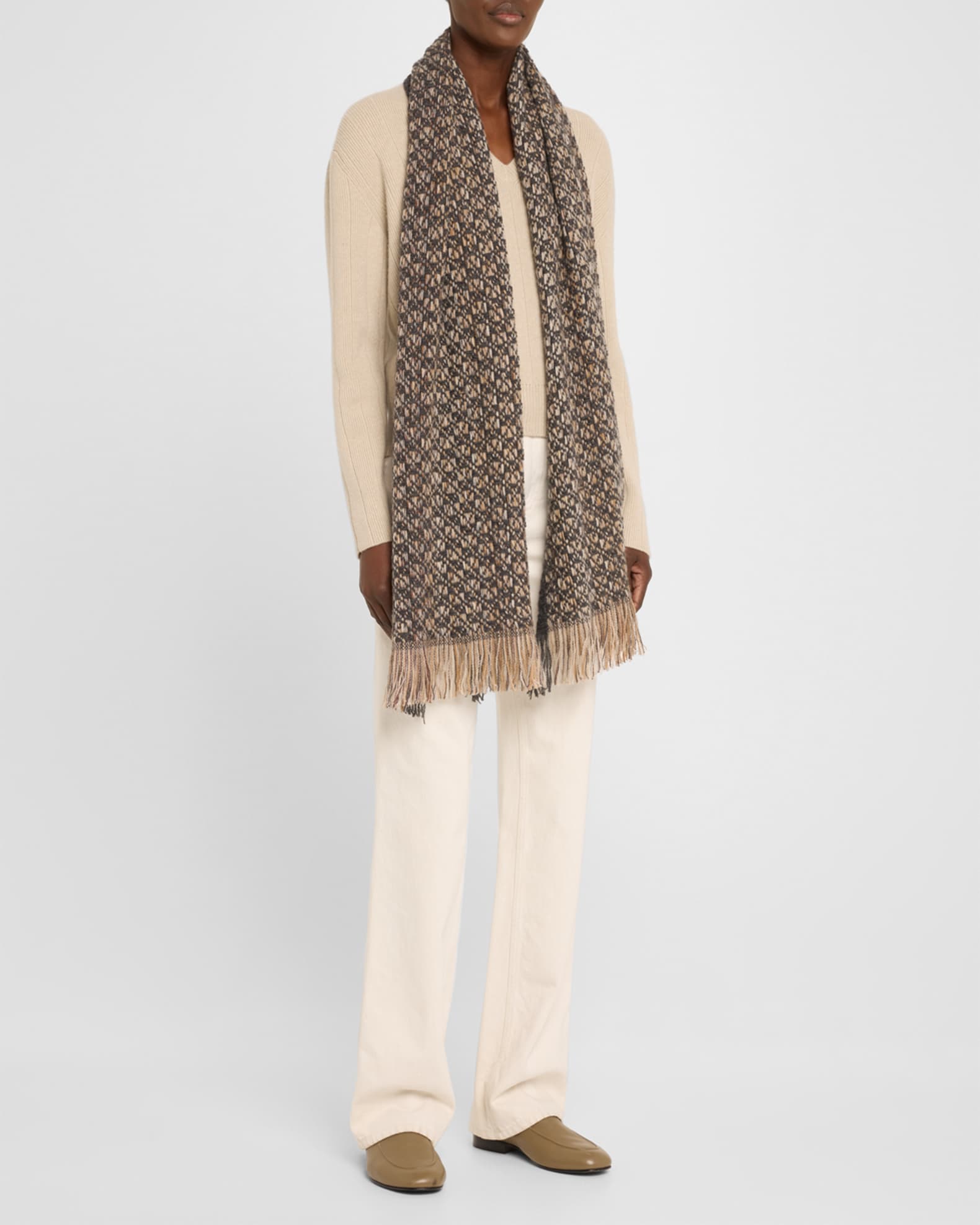 Knit Cashmere Scarf - Thumbnail 2