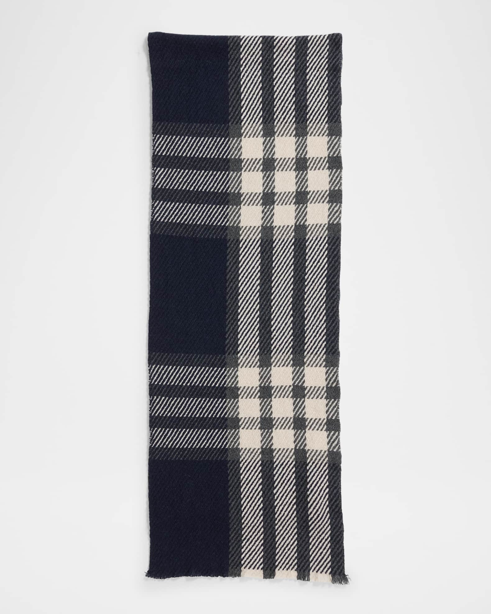 Check-Print Cashmere Scarf