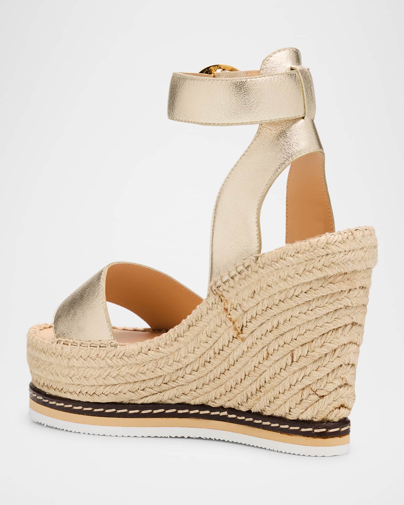Odette Leather Espadrille Wedges