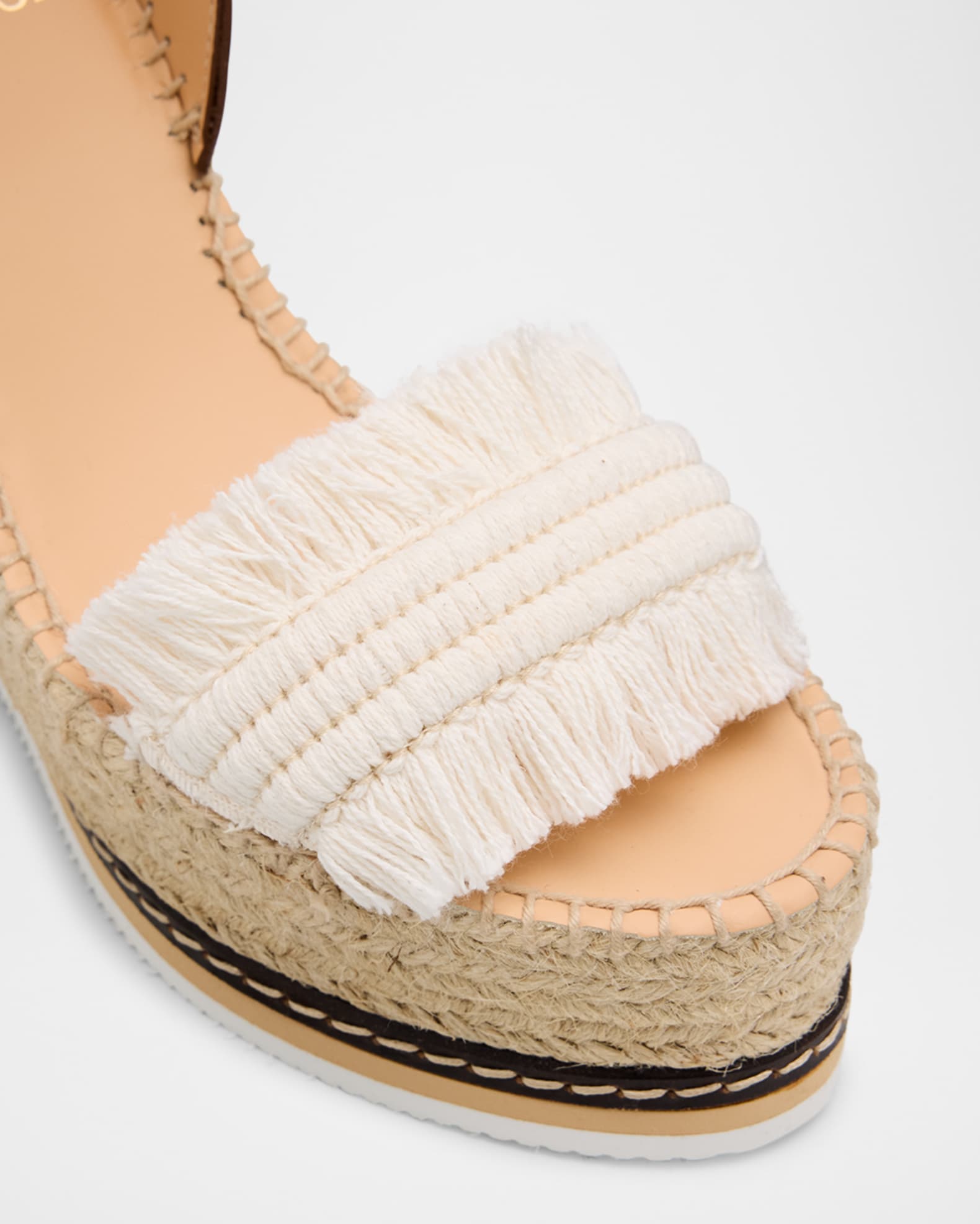 Lily Fringe Leather Wedge Espadrilles