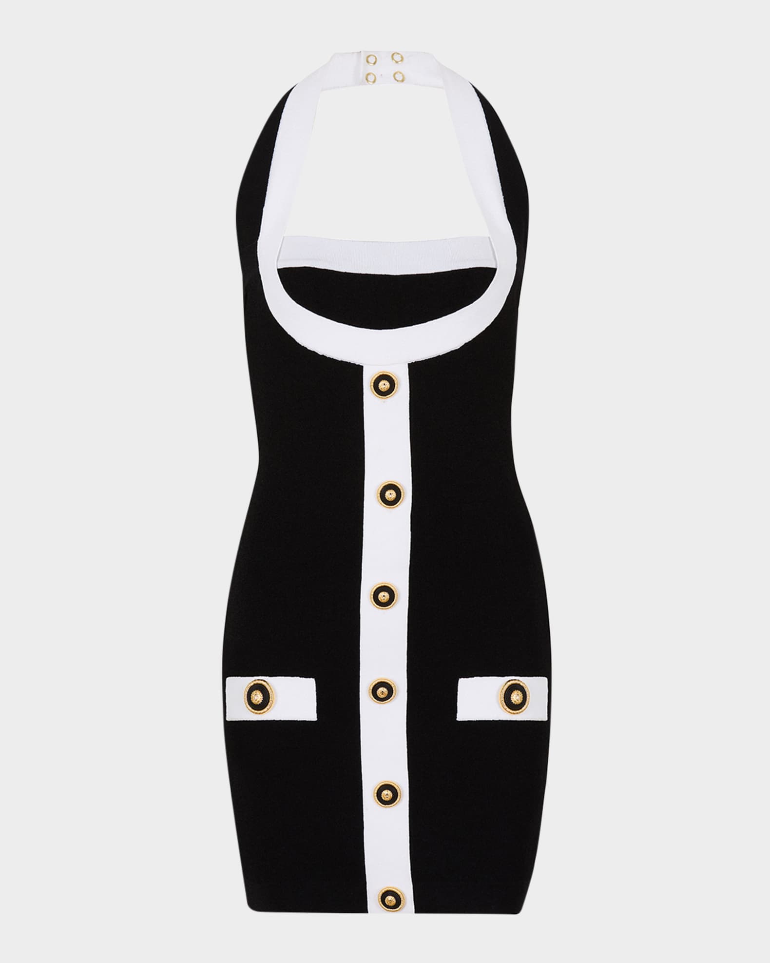 【関税＆送料込み】Balmain Chain Strap Mini Dress Balmain Chain-Straps Polka Dot Tweed Mini Dress | Neiman Marcus