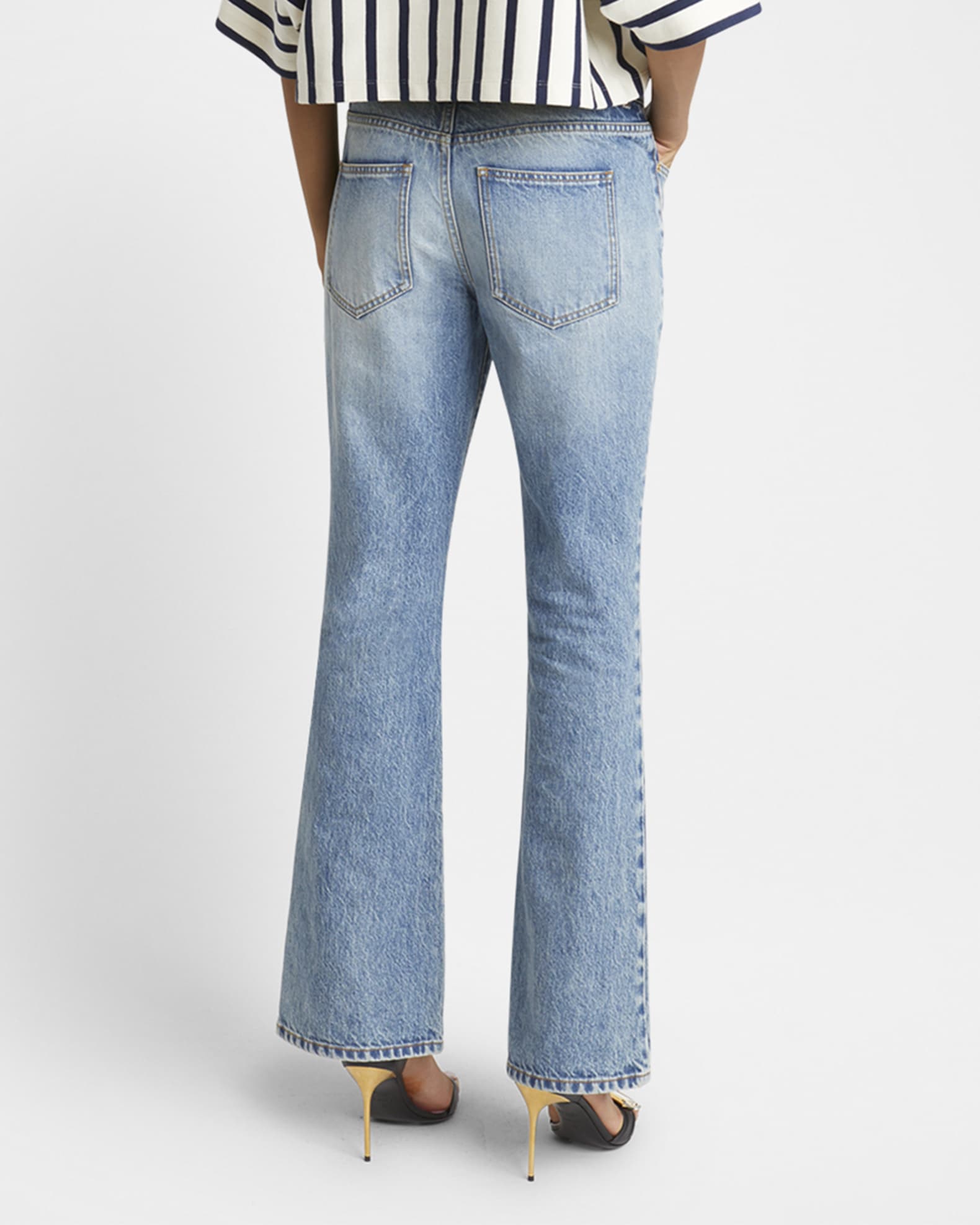 デニム・ジーパン Balmain Flare Fit Jeans Balmain Flared Denim Pants | Neiman Marcus