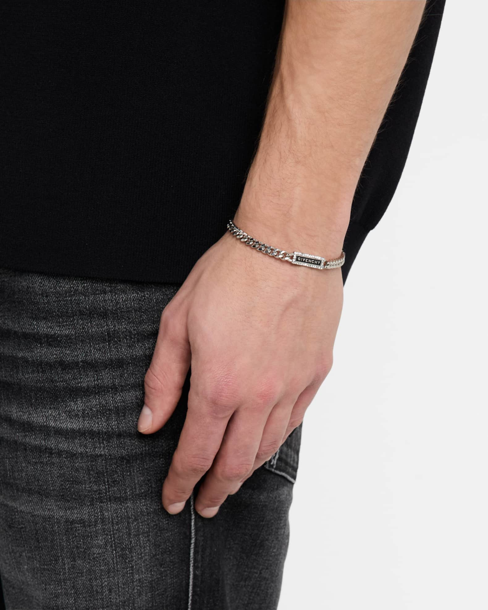 Givenchy Men's ID Logo and Crystals Bracelet | Neiman Marcus