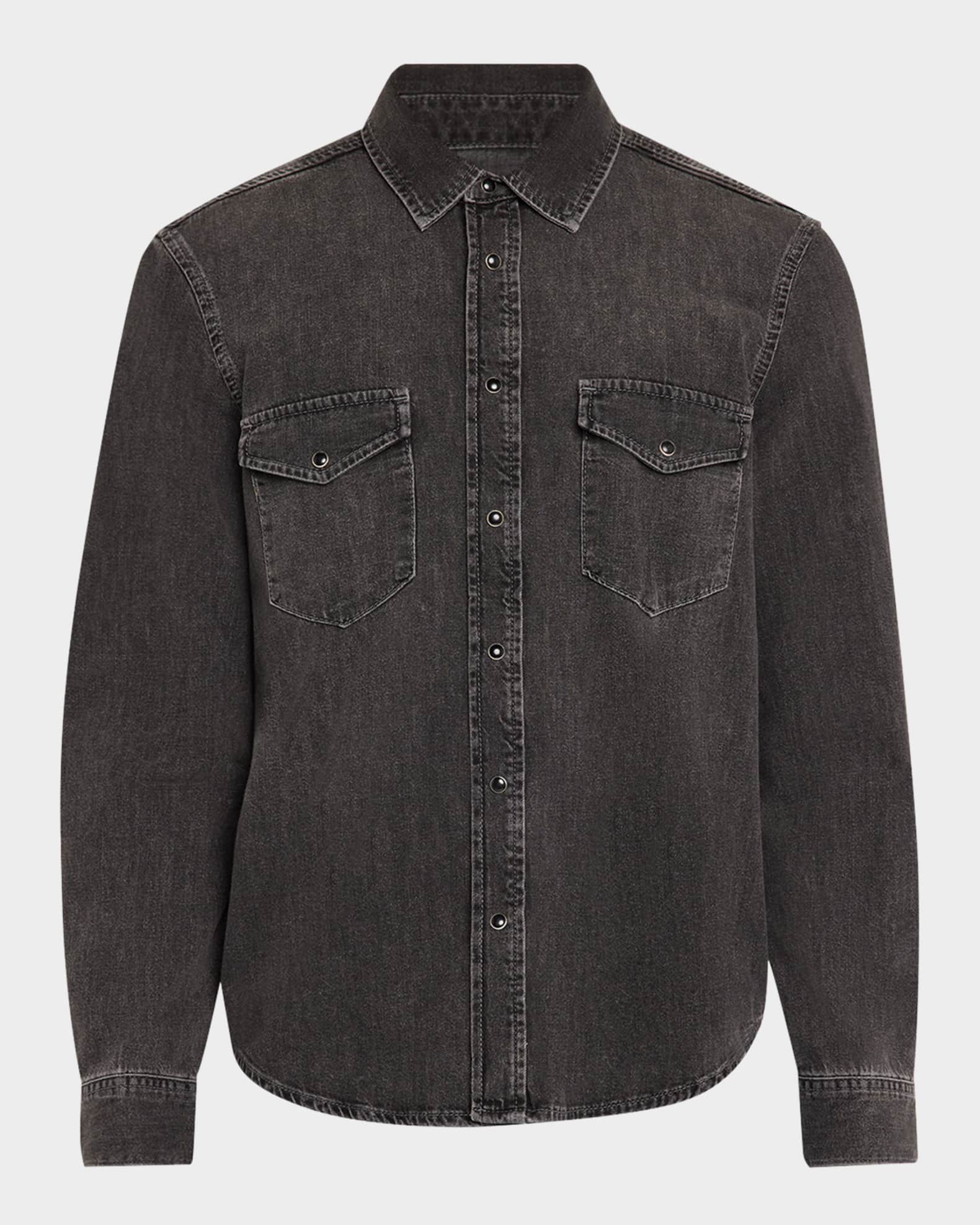 Men's Modern Denim Western Shirt 0