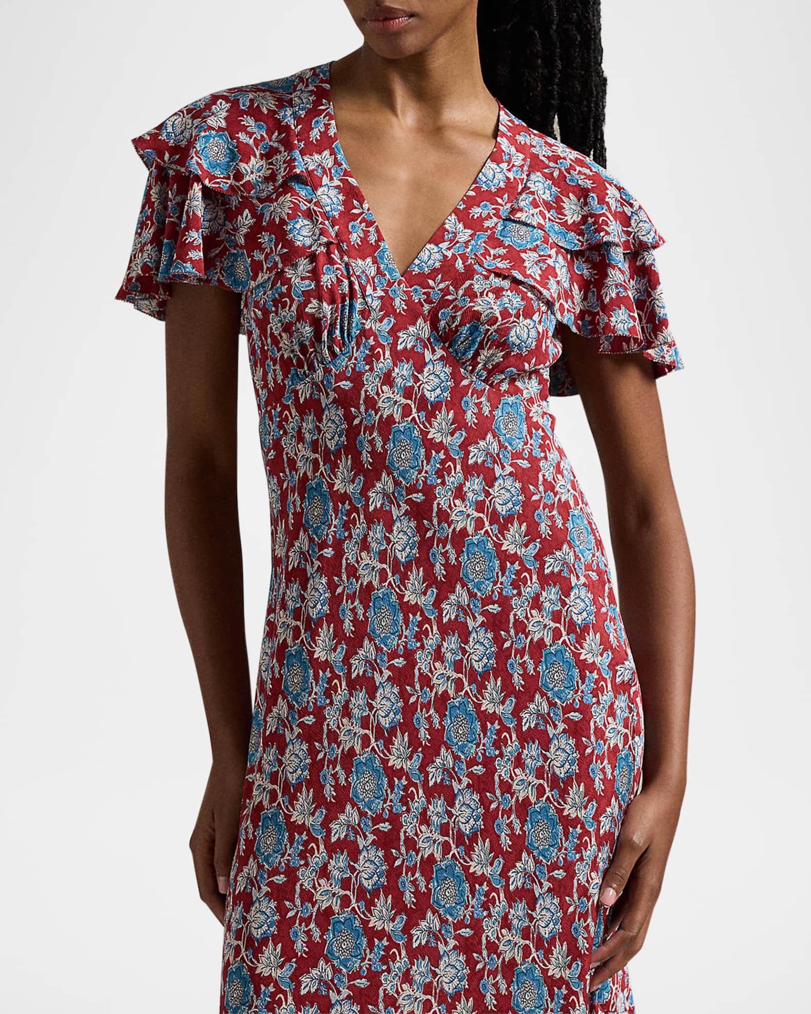 Polka-Dot Silk Georgette Dress | Ralph Lauren