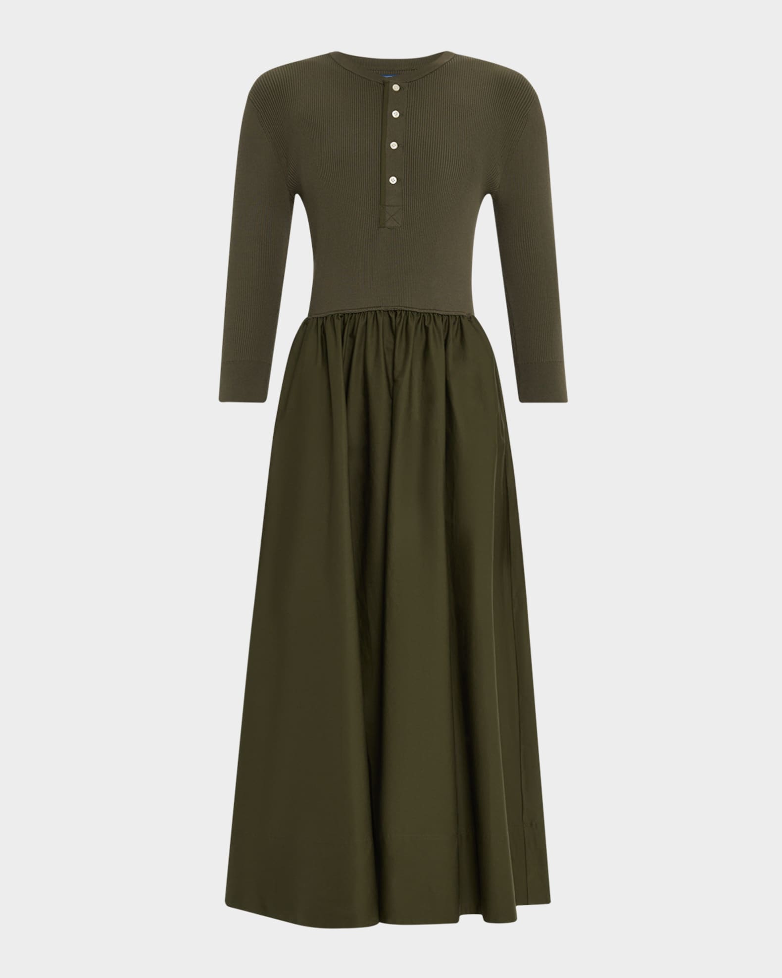 Henley-Bodice Maxi Dress 0