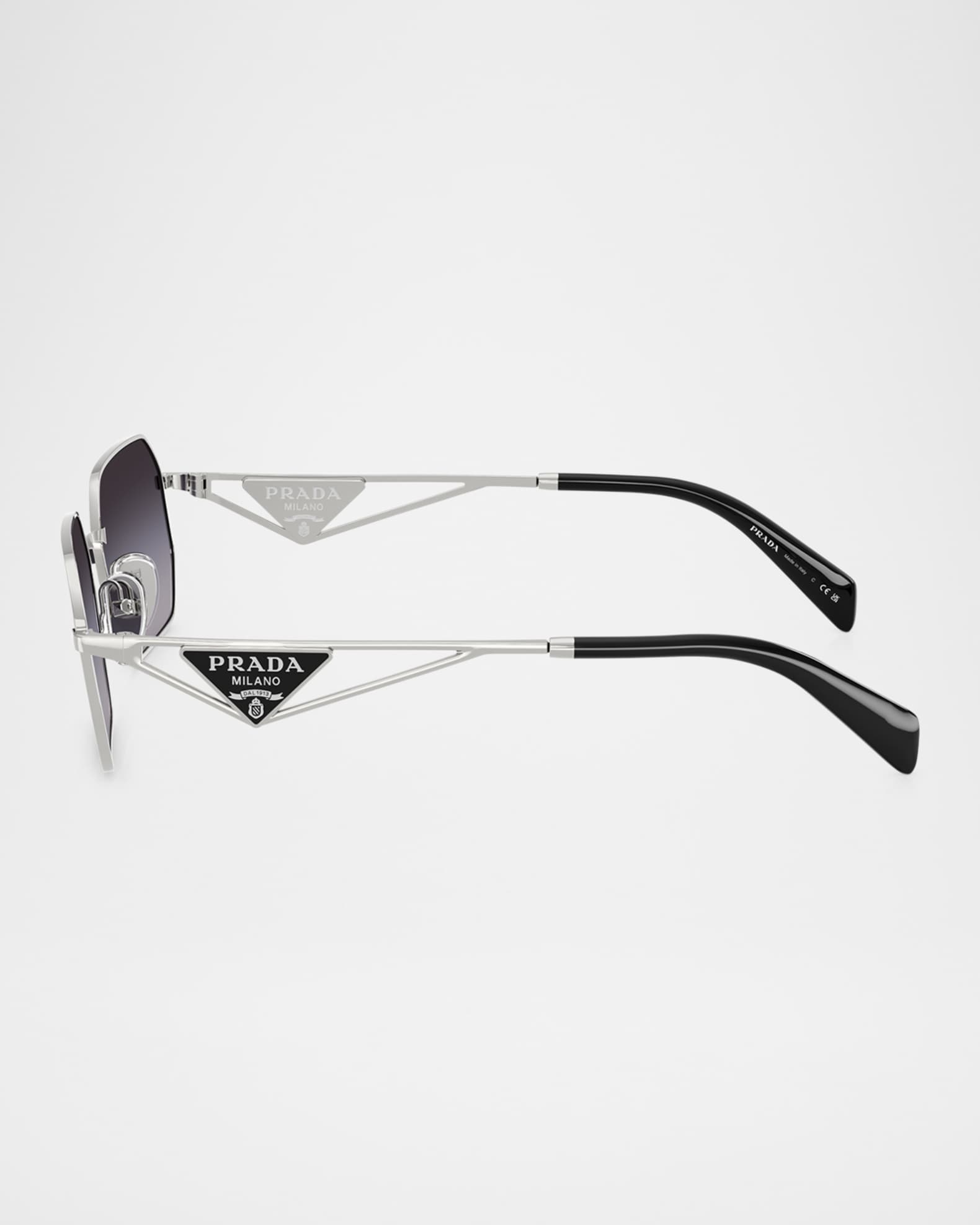 Men's PR A51S Steel Rectangle Sunglasses 1