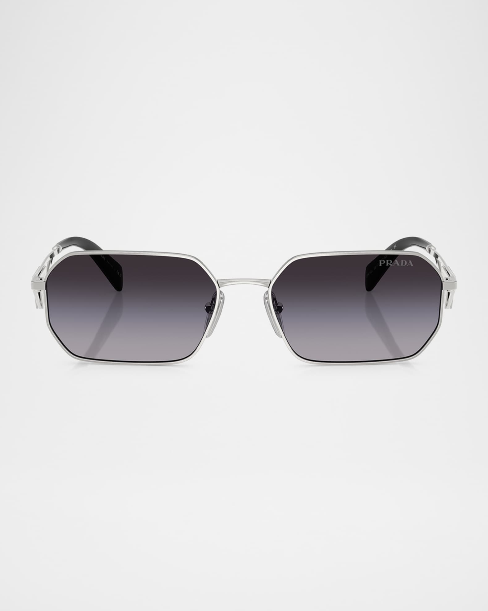 Men's PR A51S Steel Rectangle Sunglasses 0