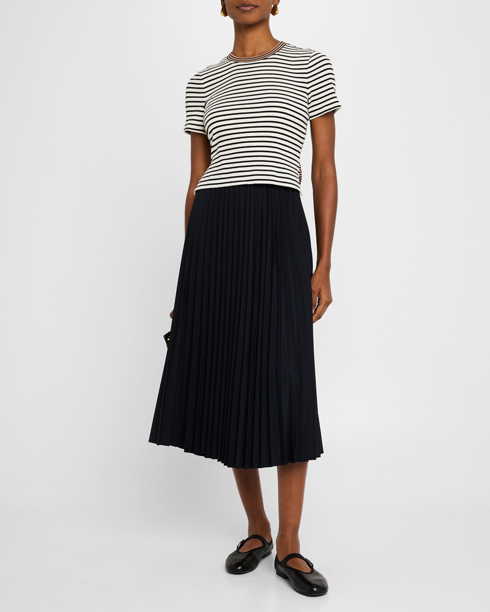 12551645 Terancc Stripe Pleat Dress