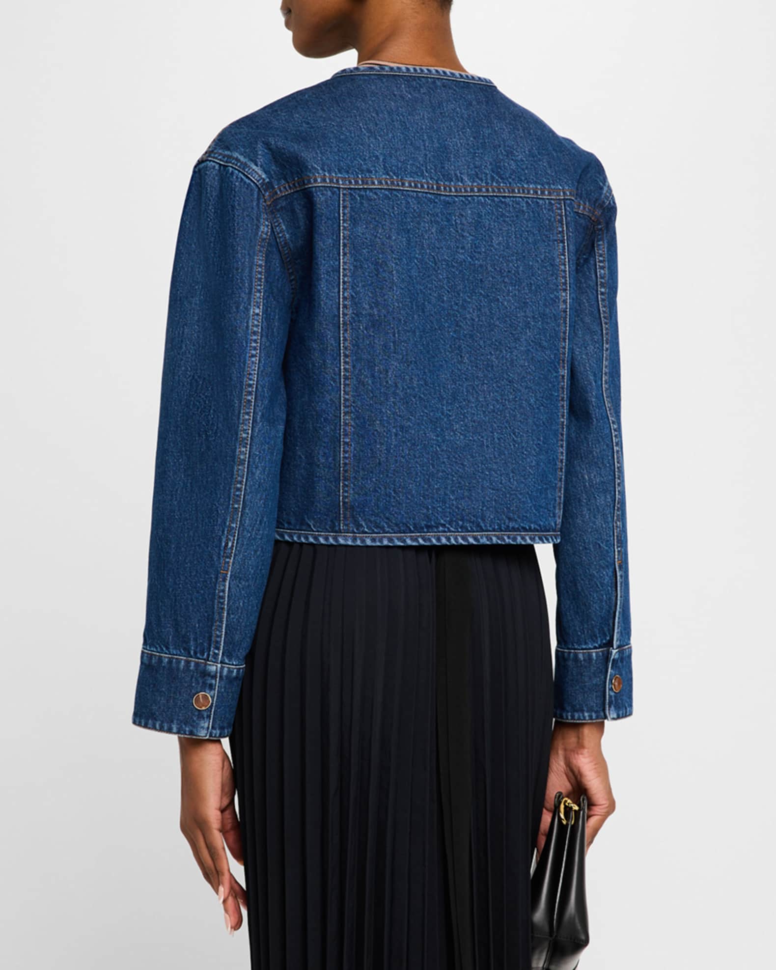 Tanya Taylor Kent Denim Button Down Jacket Neiman Marcus