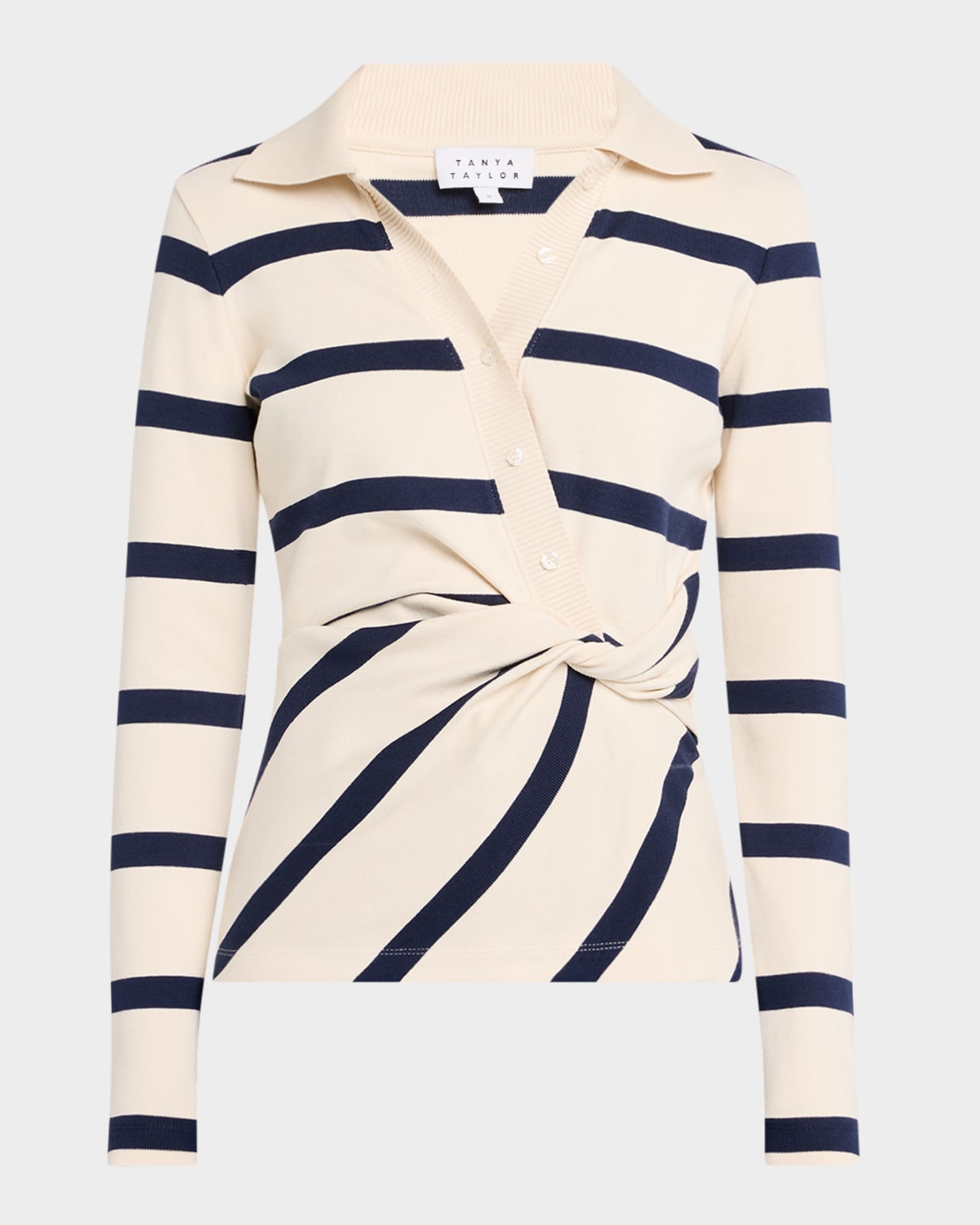 Ellicot Stripe Twist-Front Top 0