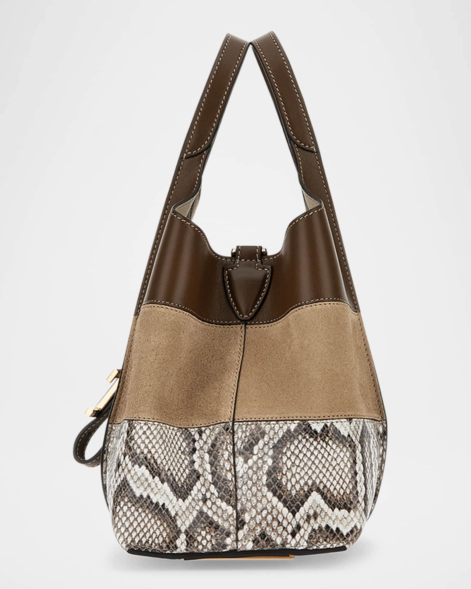 Mini Mix Suede & Leather Shopping Tote Bag 1