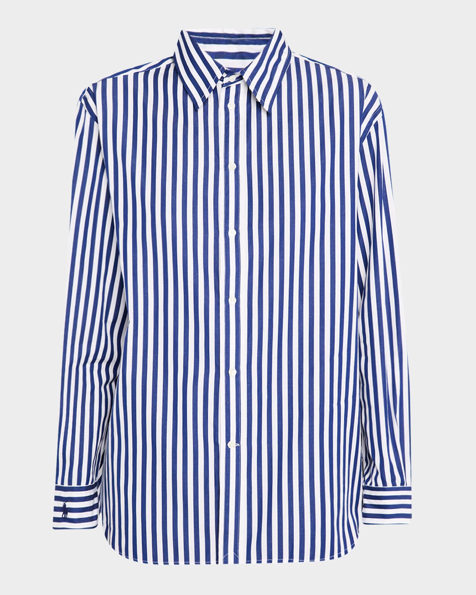 Oversize Fit Striped Cotton Shirt 0