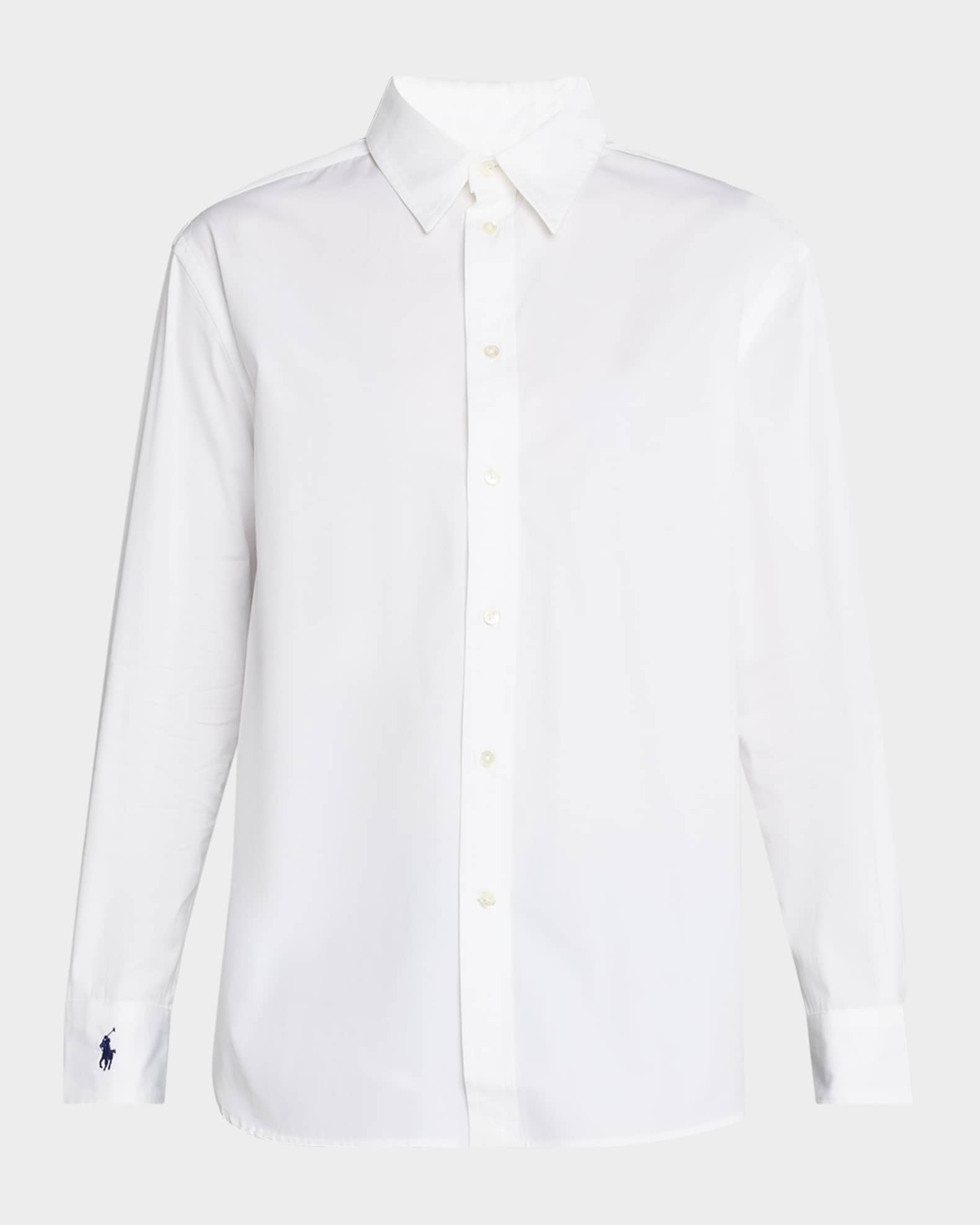 Oversized Cotton Button-Front Shirt 0