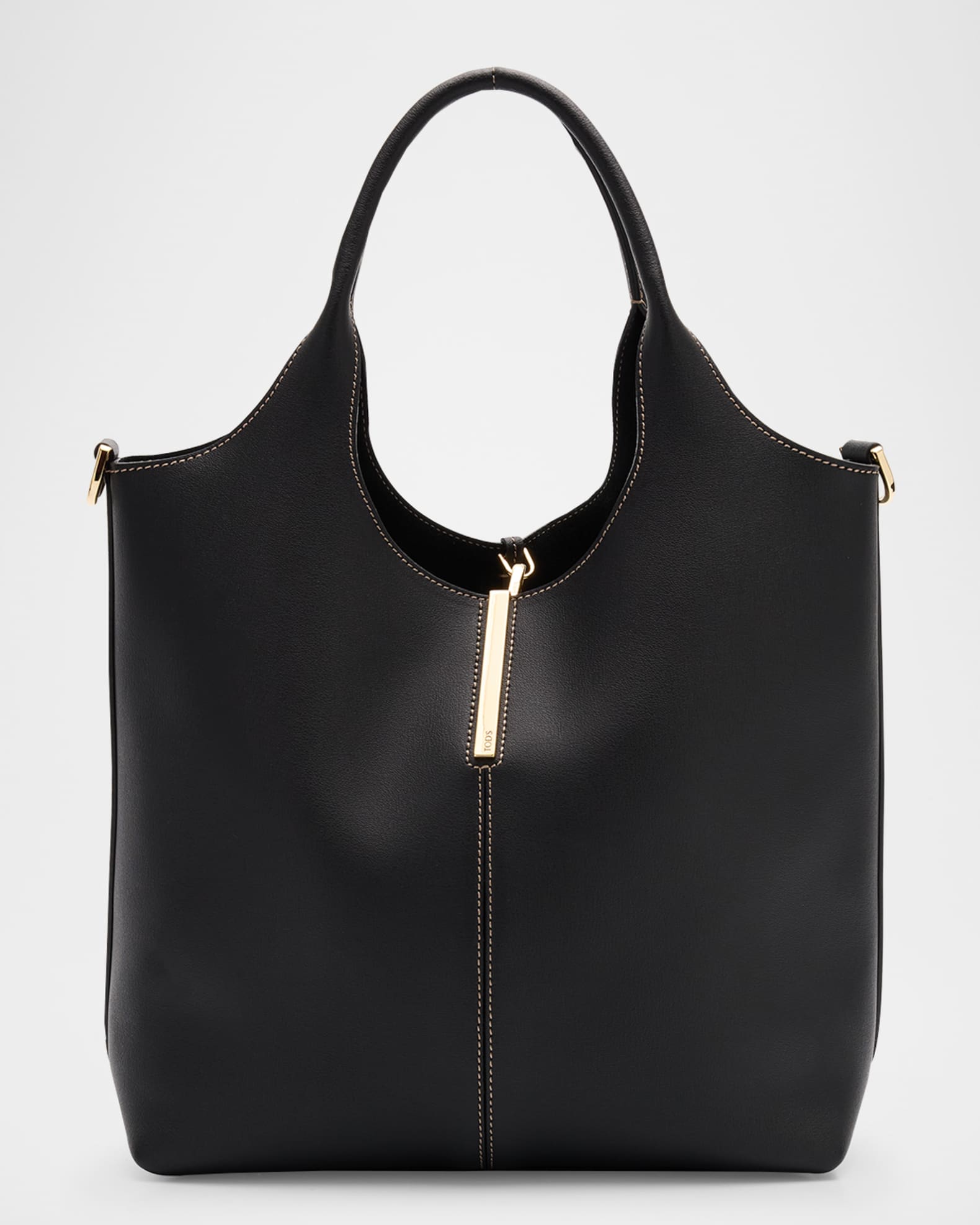 Small North-South Leather Tote Bag 0