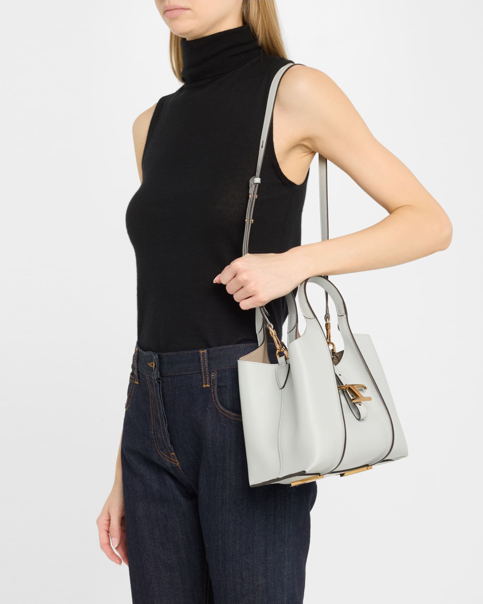Mini Shopping Leather Tote Bag 1