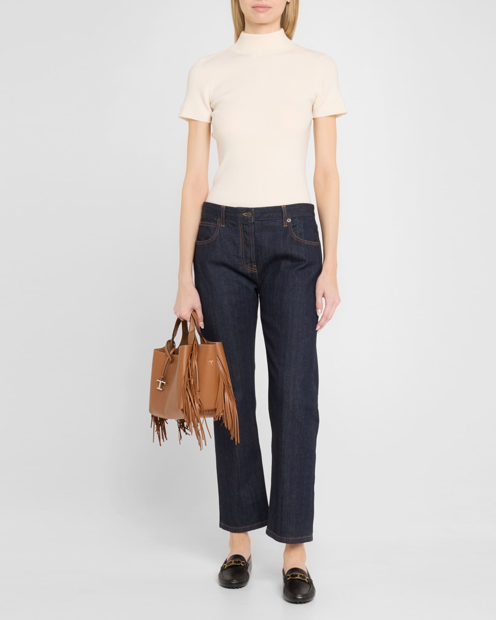 Tod's Apa 2 Mini Fringe Leather Top-Handle Bag | Neiman Marcus