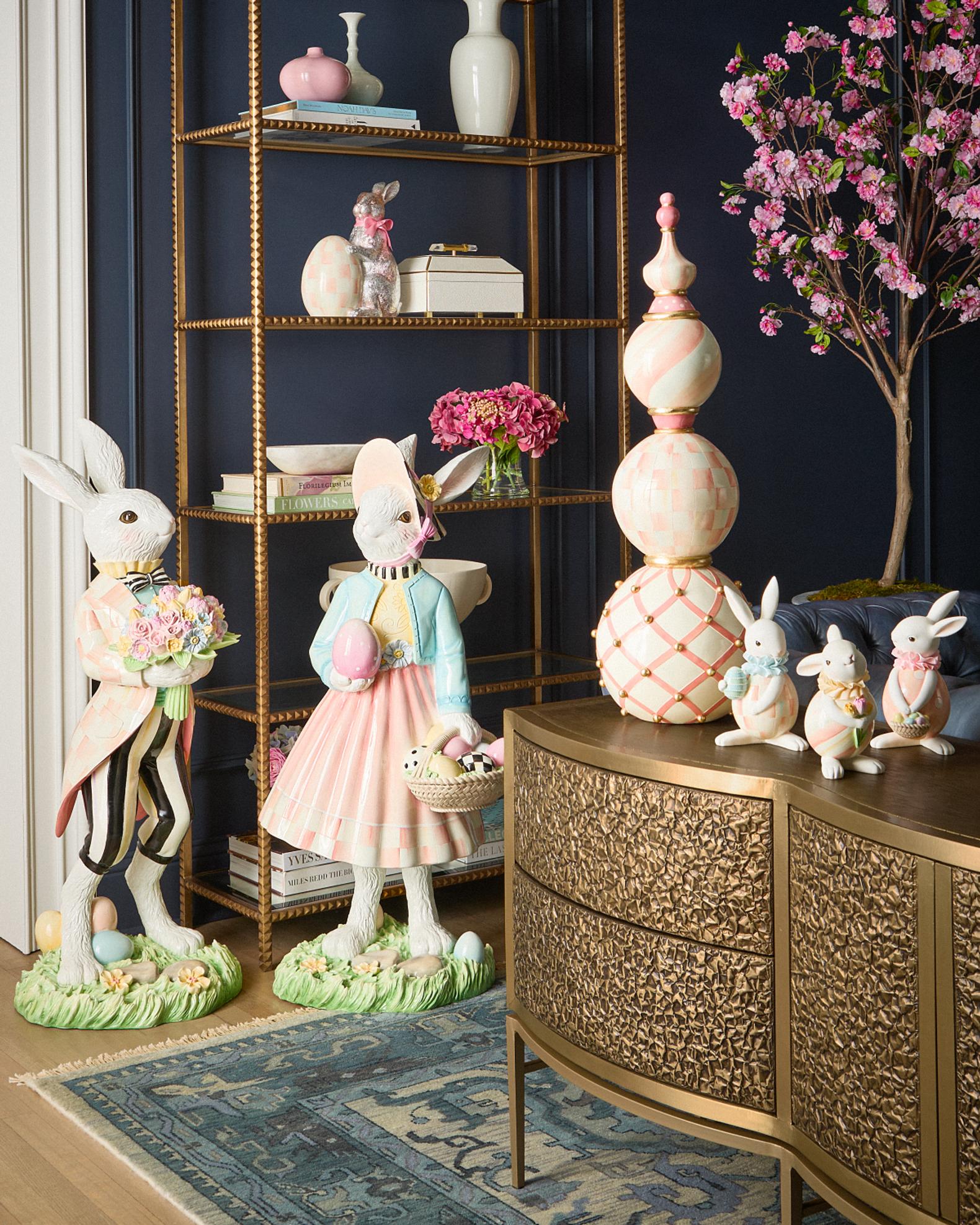 MacKenzie-Childs Rosy Rabbit Trio | Neiman Marcus