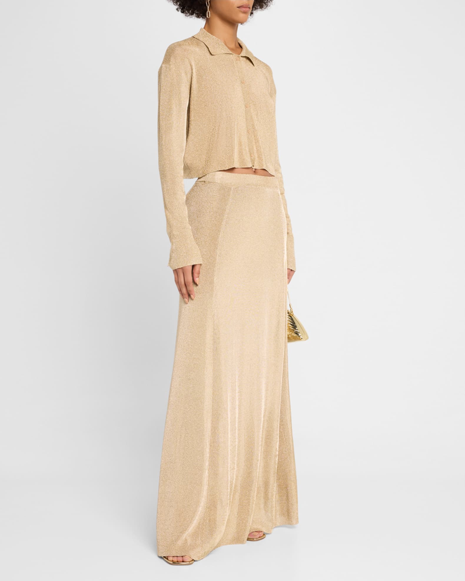 Alice Metallic Knit Maxi Skirt 1