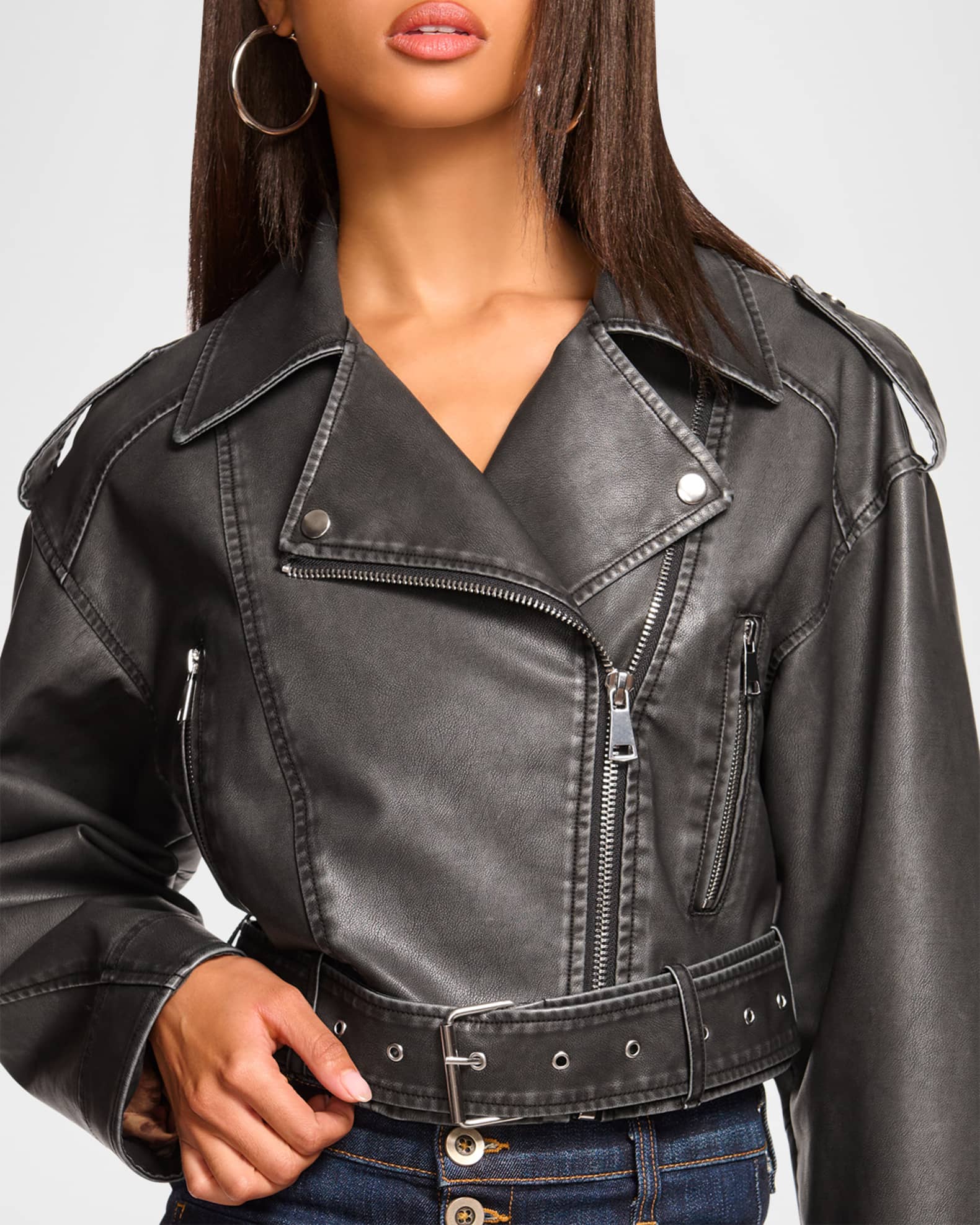 Layana Faux Leather Moto Jacket