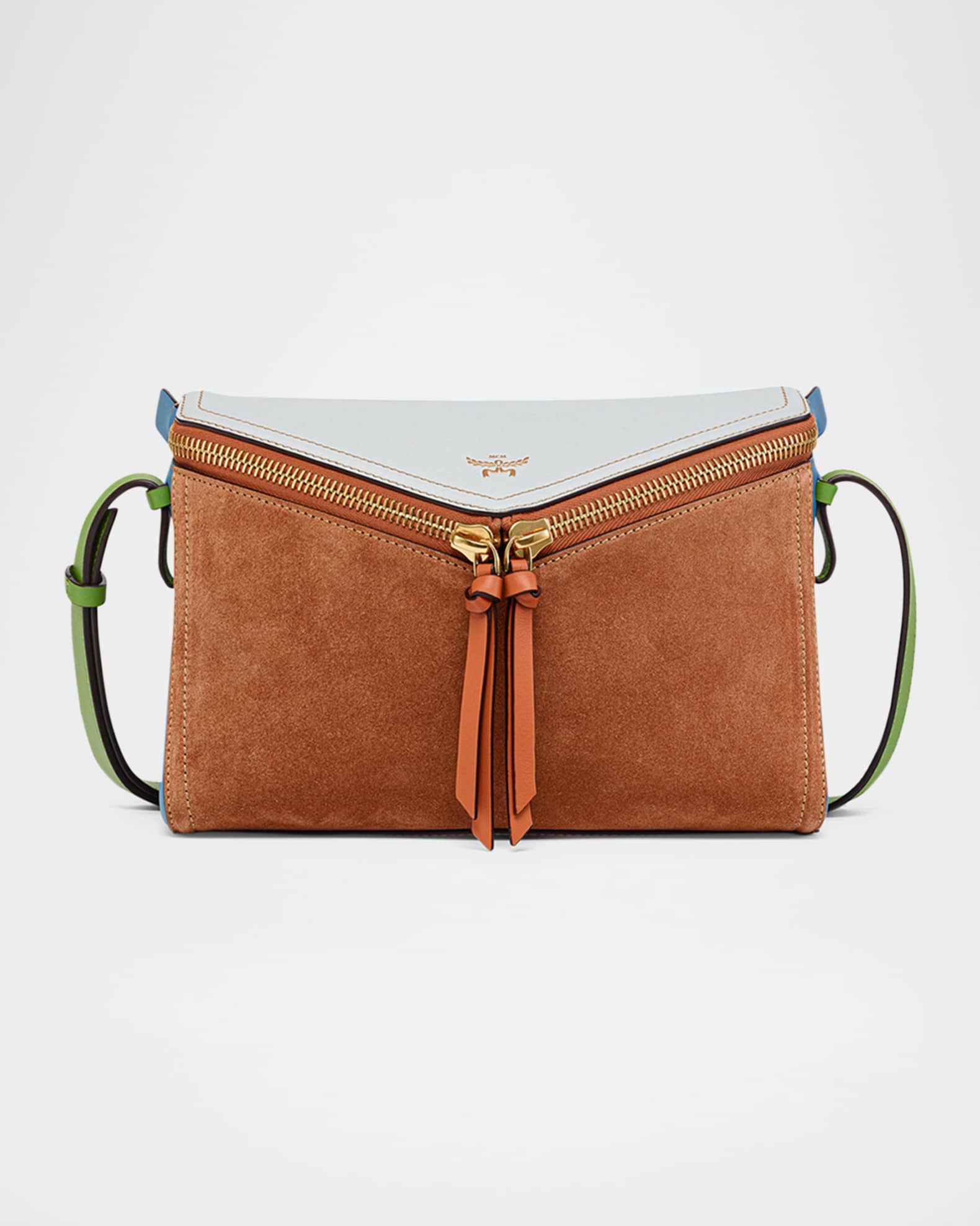 3D Diamond Colorblock Suede Shoulder Bag  0