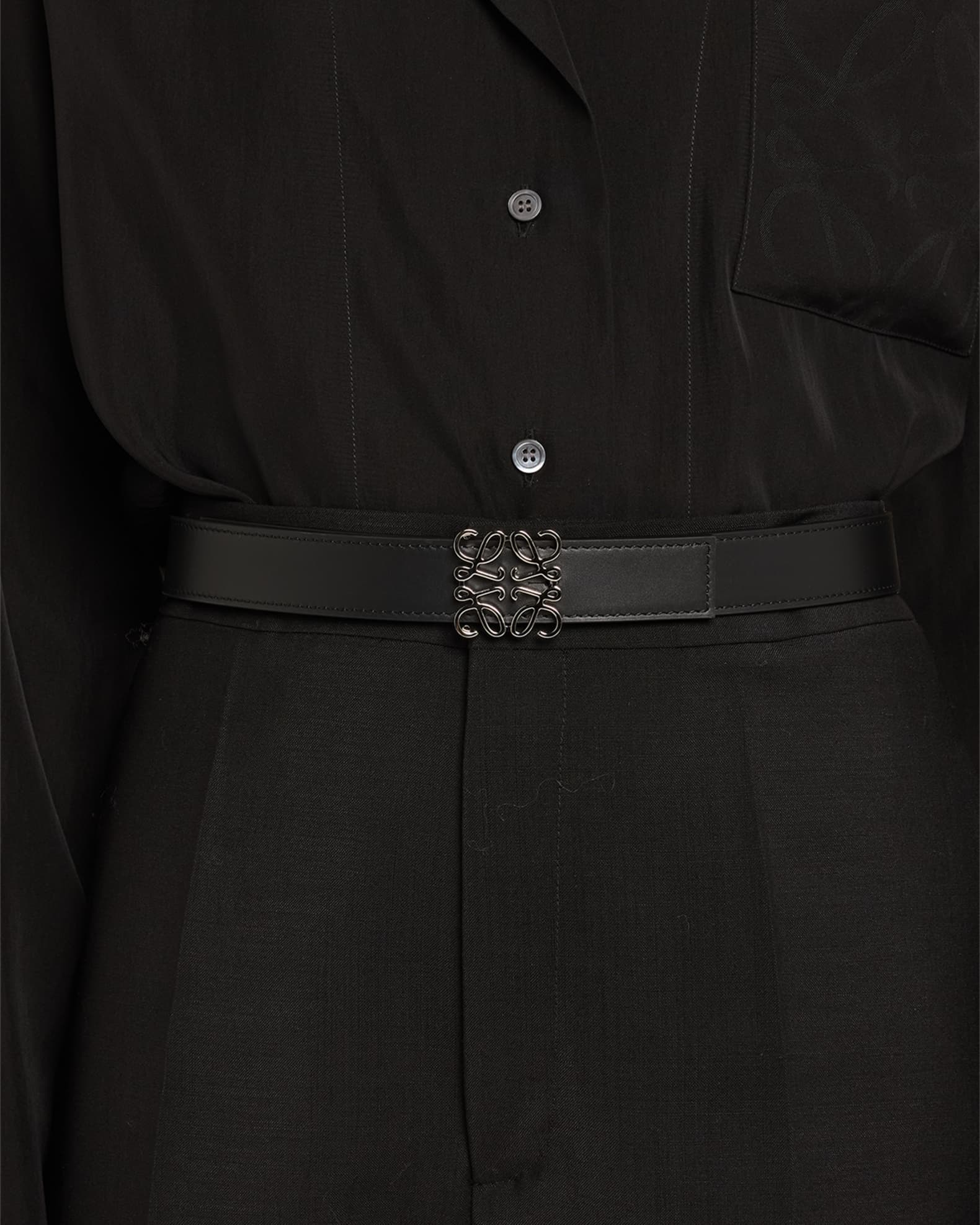 ベルト Loewe Anagram Reversible Belt Reversible Anagram belt in smooth calfskin Blue - LOEWE
