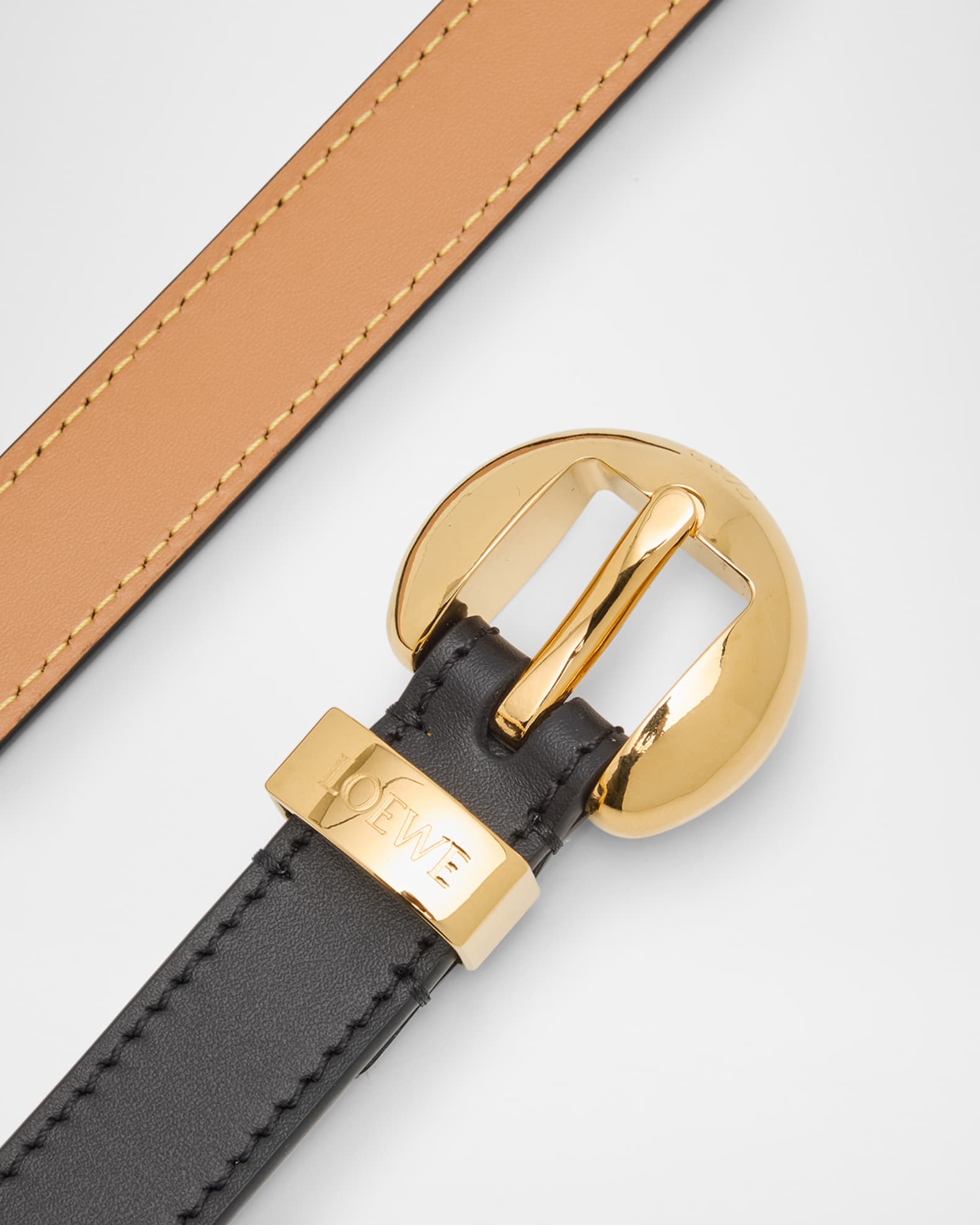 ベルト LOEWE Cappuccino Leather Belt Pebble leather belt in beige - Loewe | Mytheresa