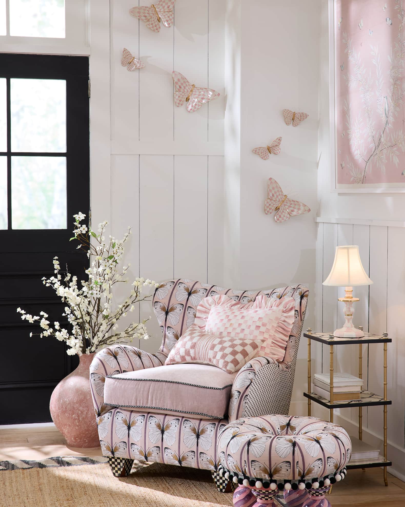 Rosy Check Wall Decor Butterfly 1