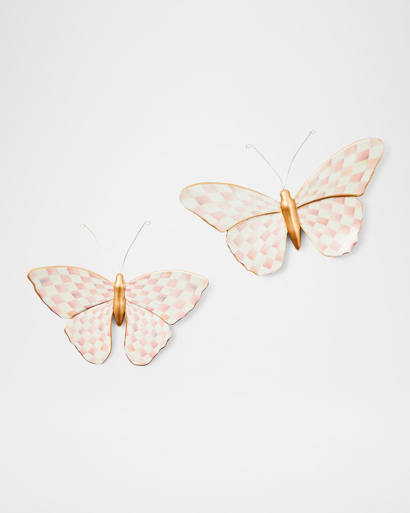 Rosy Check Wall Decor Butterflies, Set of 2 0